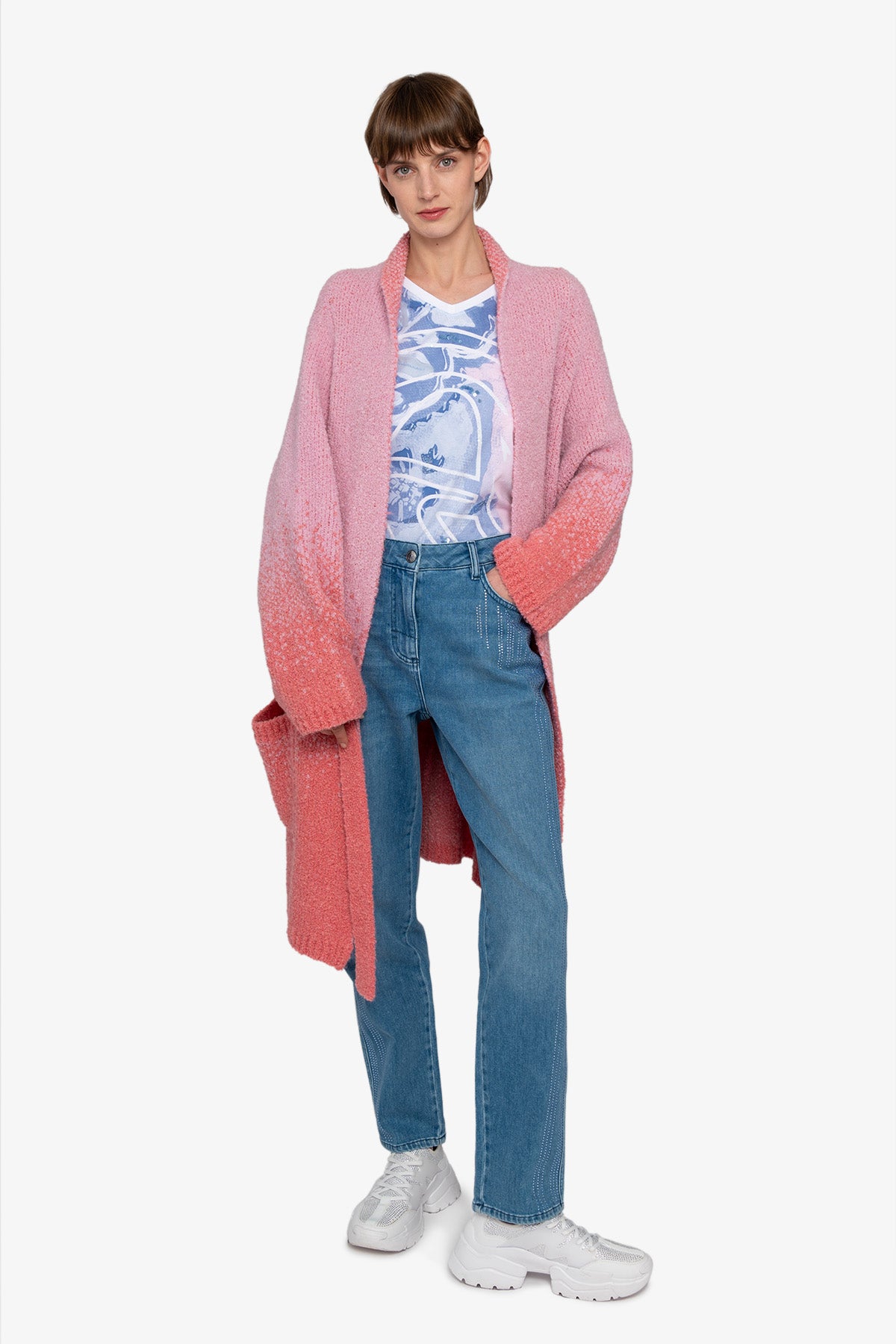 Knitted Coat with Tie Belt