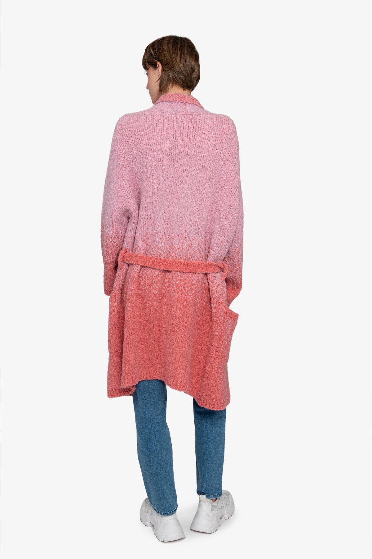 Knitted Coat with Tie Belt