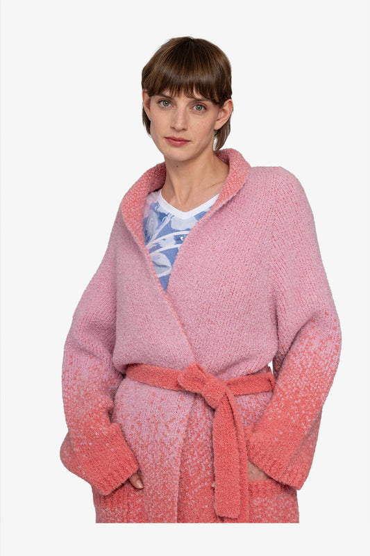 Knitted Coat with Tie Belt