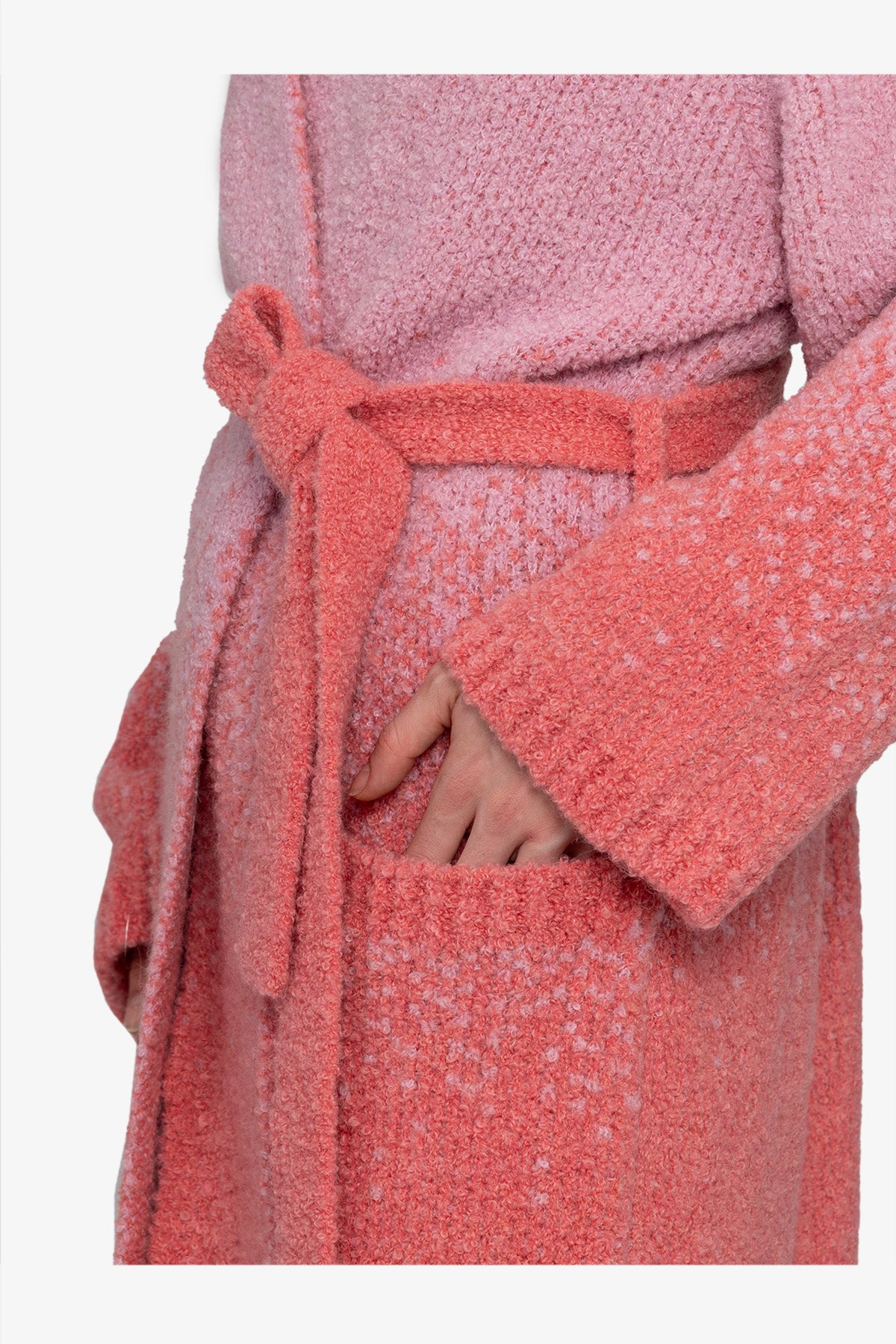 Knitted Coat with Tie Belt