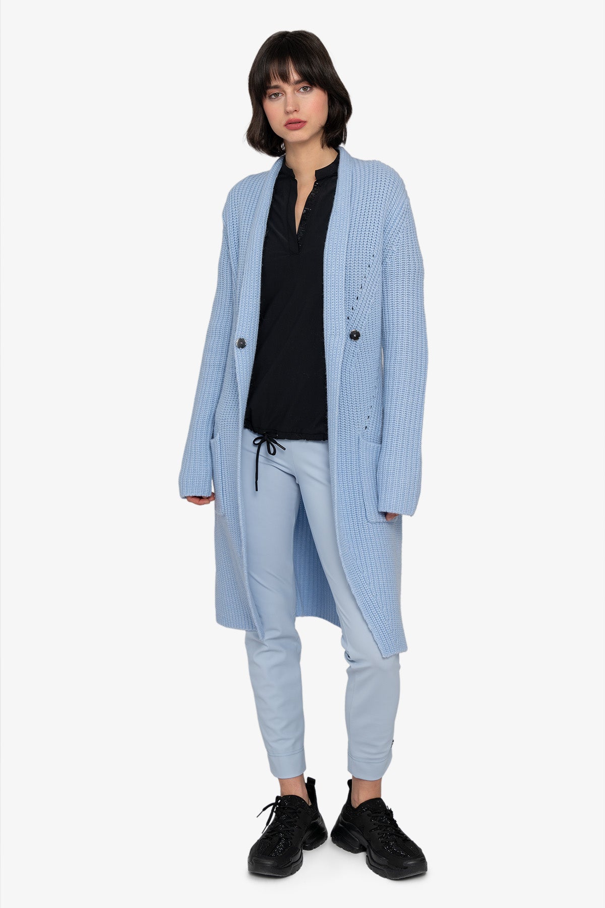 Knitted Coat with Shawl Collar