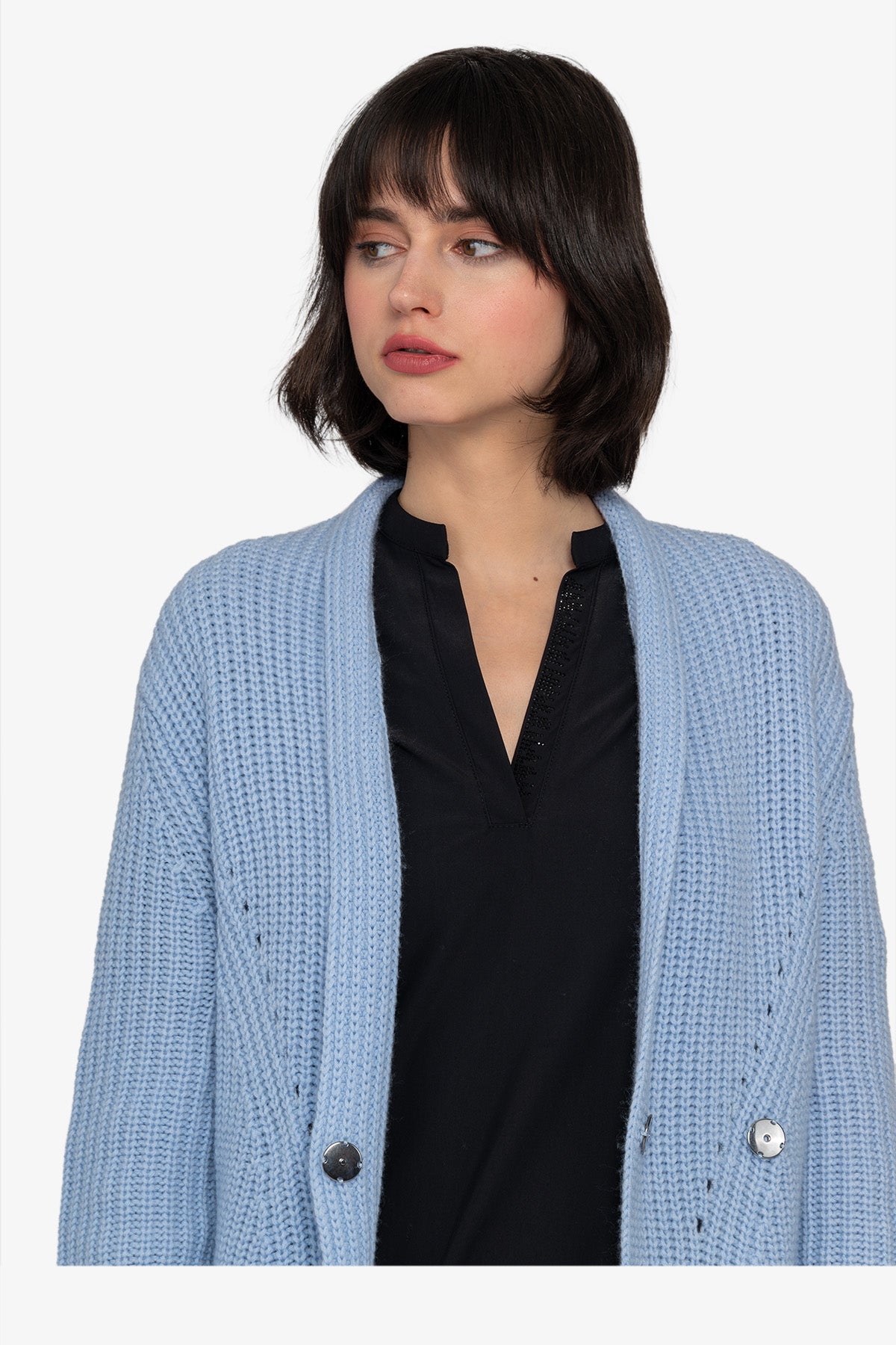 Knitted Coat with Shawl Collar