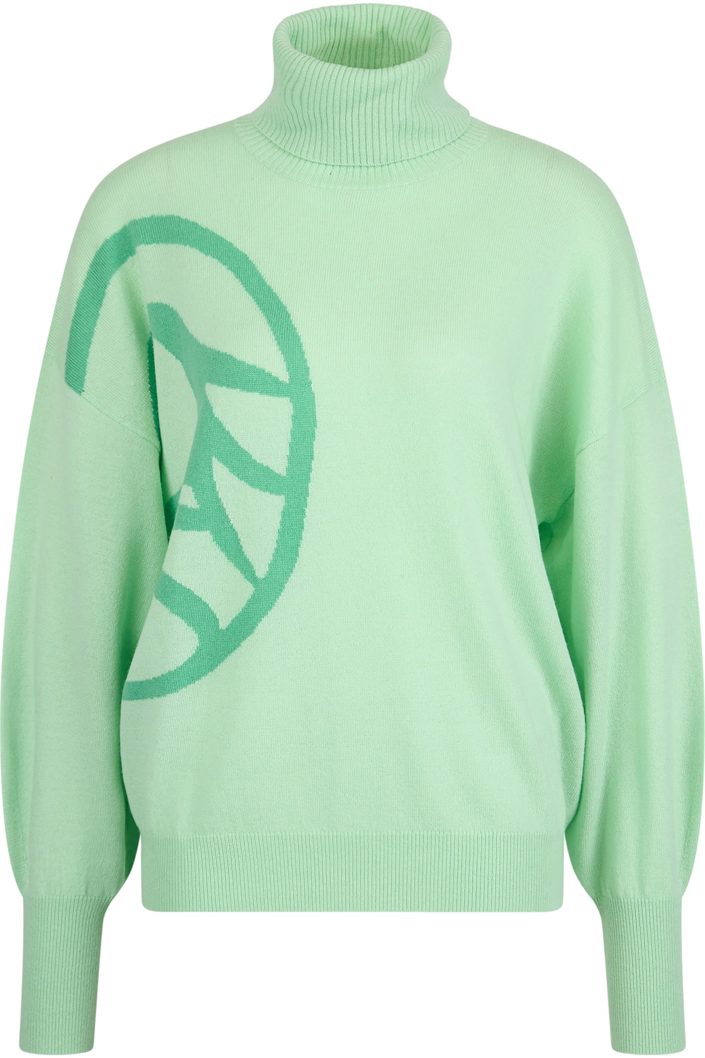 超大LOGO圖案高領毛衣