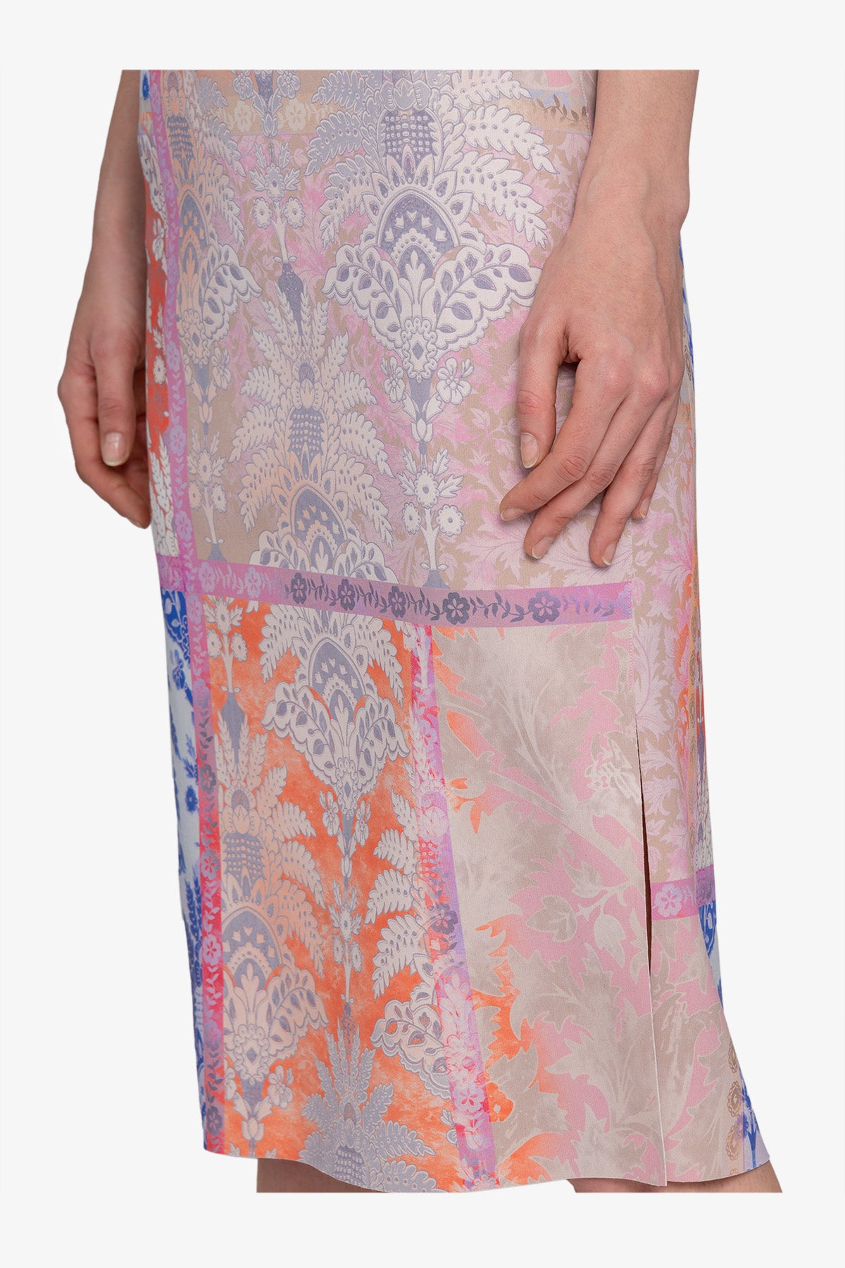 側開衩印花半身裙