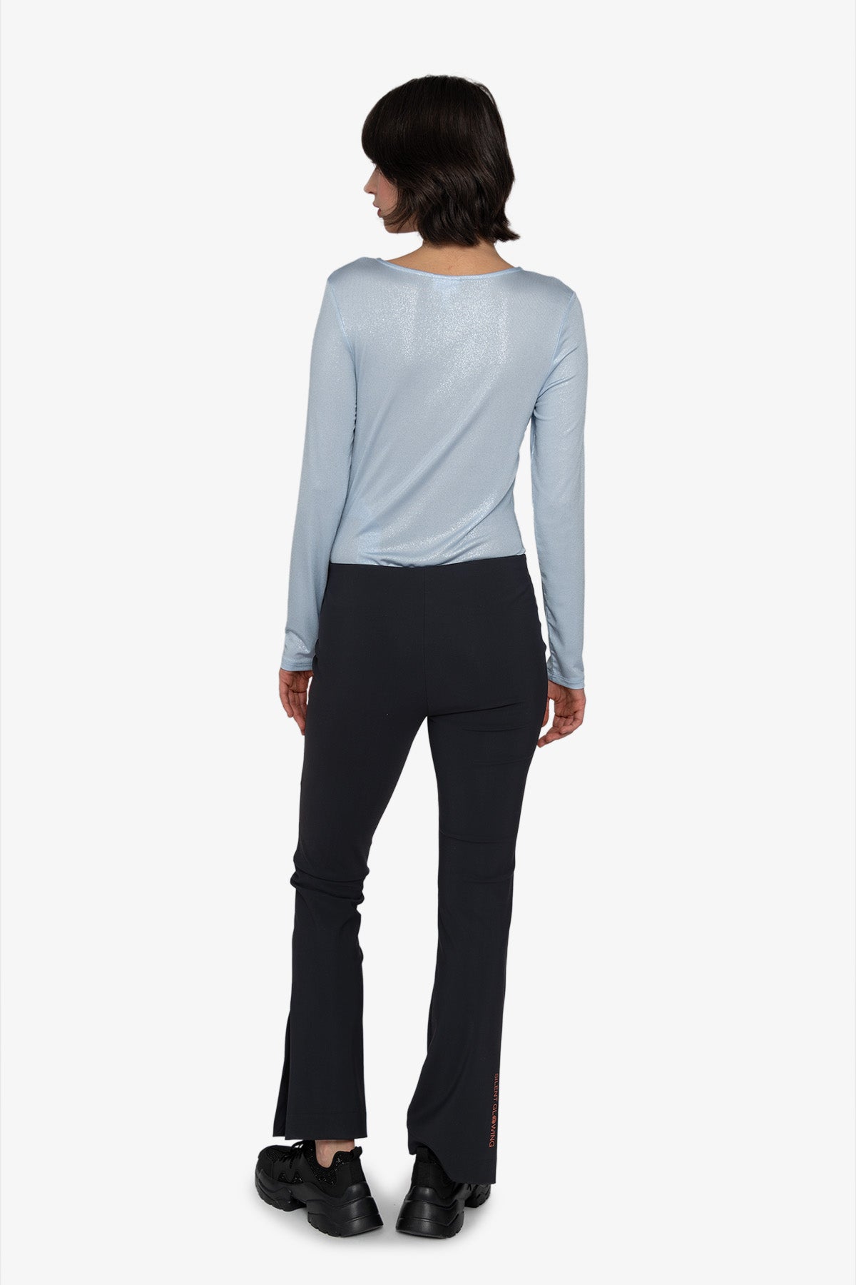 小开衩裤脚紧身裤