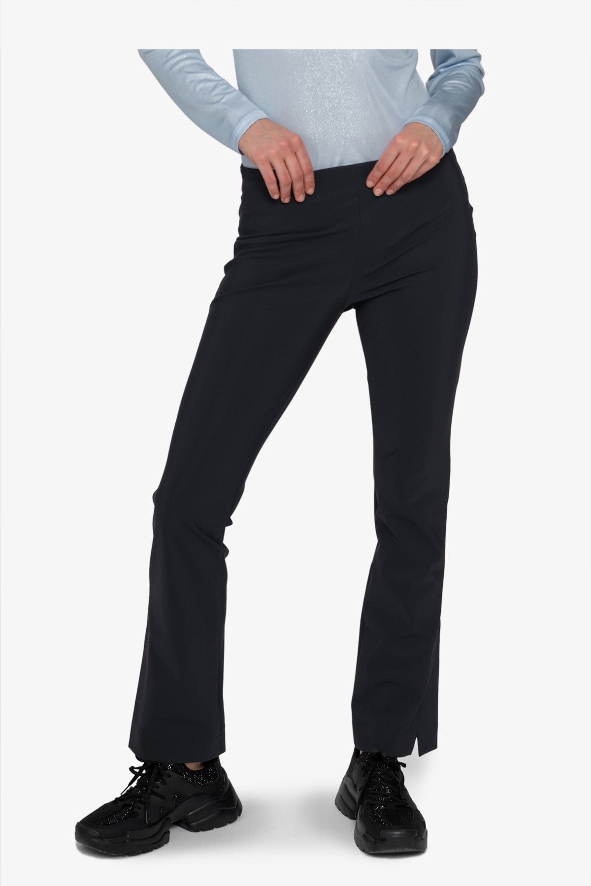 小开衩裤脚紧身裤