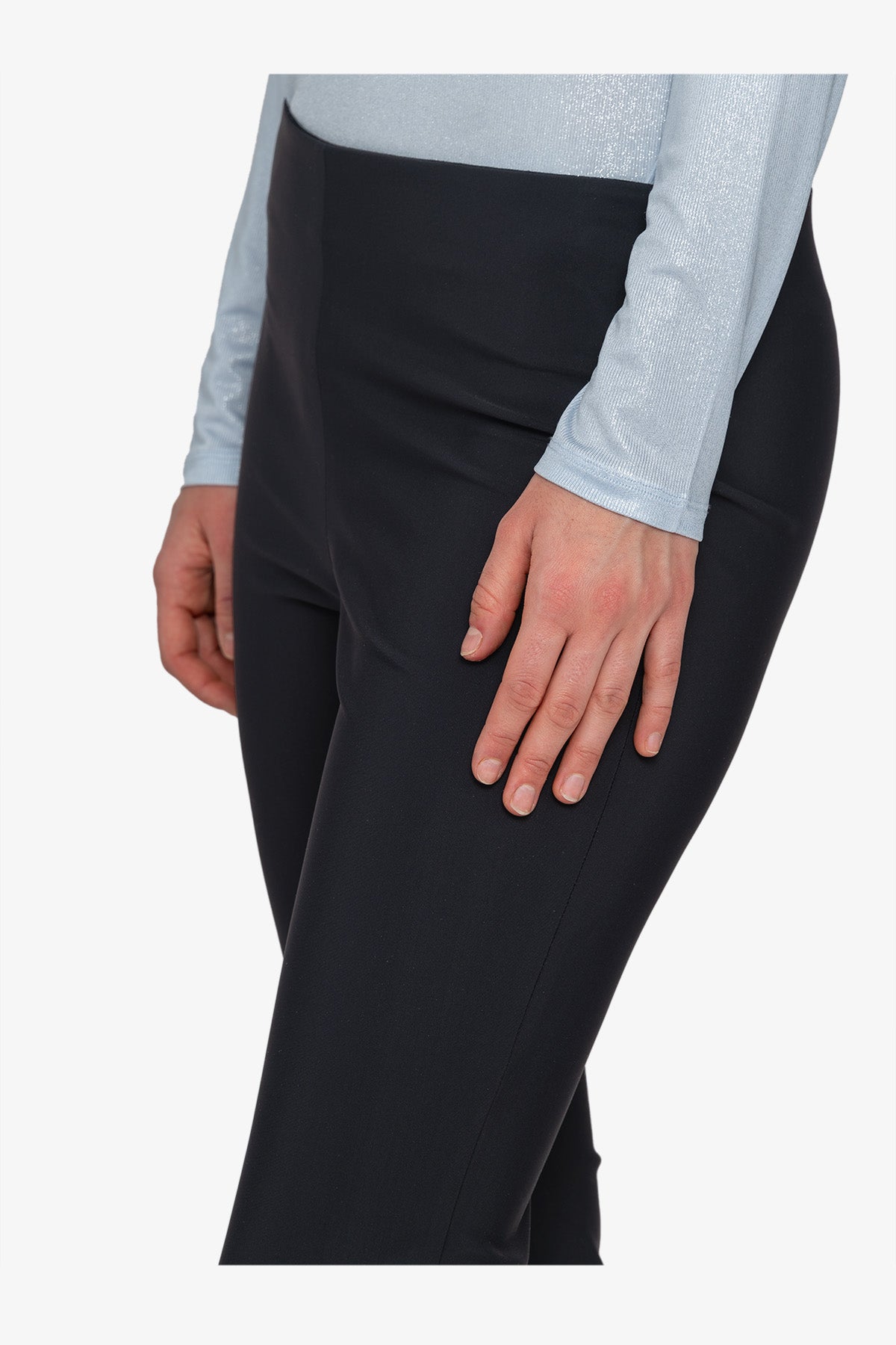 小开衩裤脚紧身裤