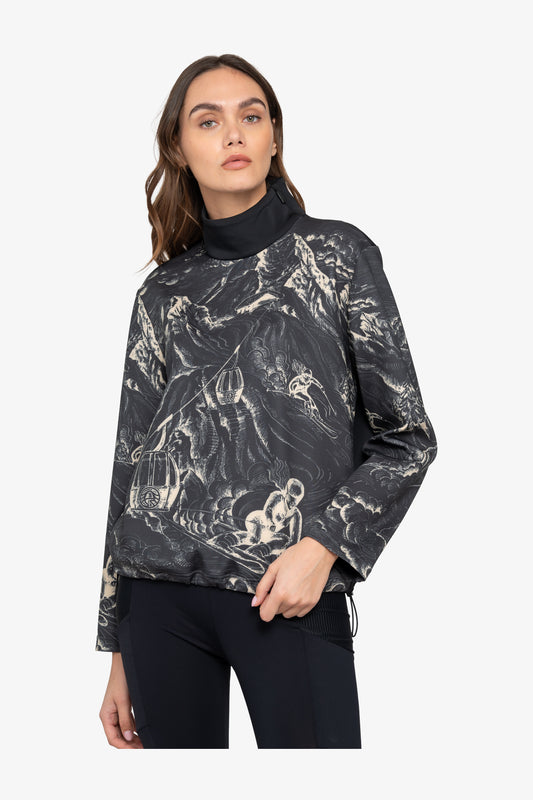 Sweatshirt with Stand-up Collar