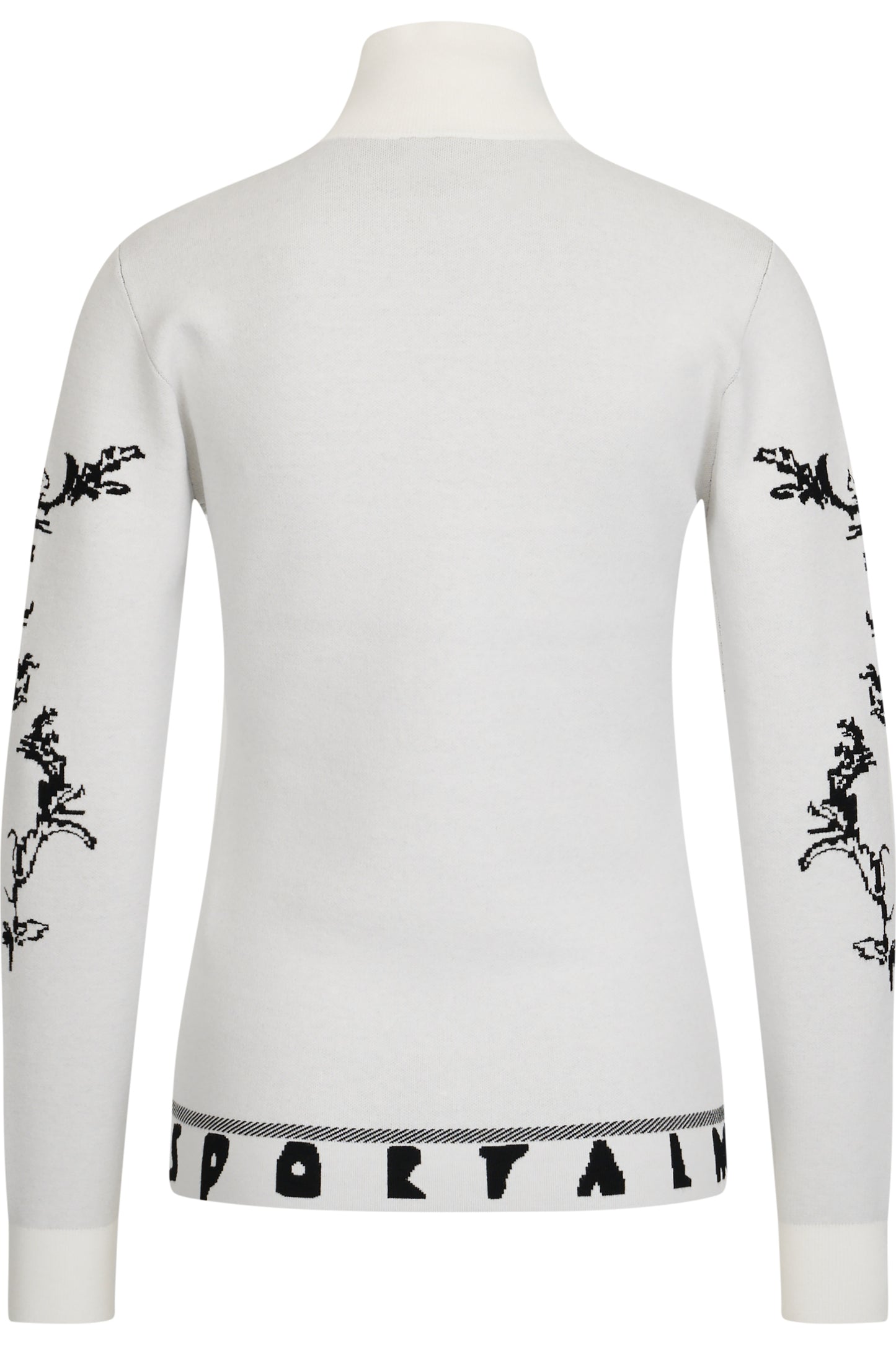 拉鏈立領提花毛衣