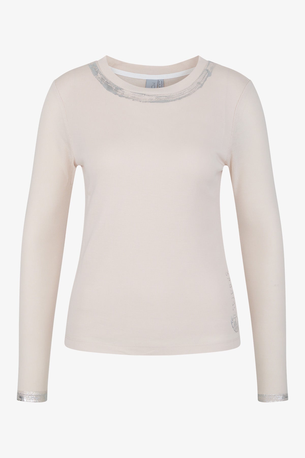 银色饰边圆领长裤上衣