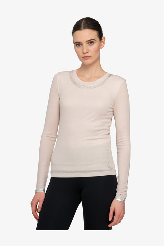 Long-sleeved Shirt with Round Neckline