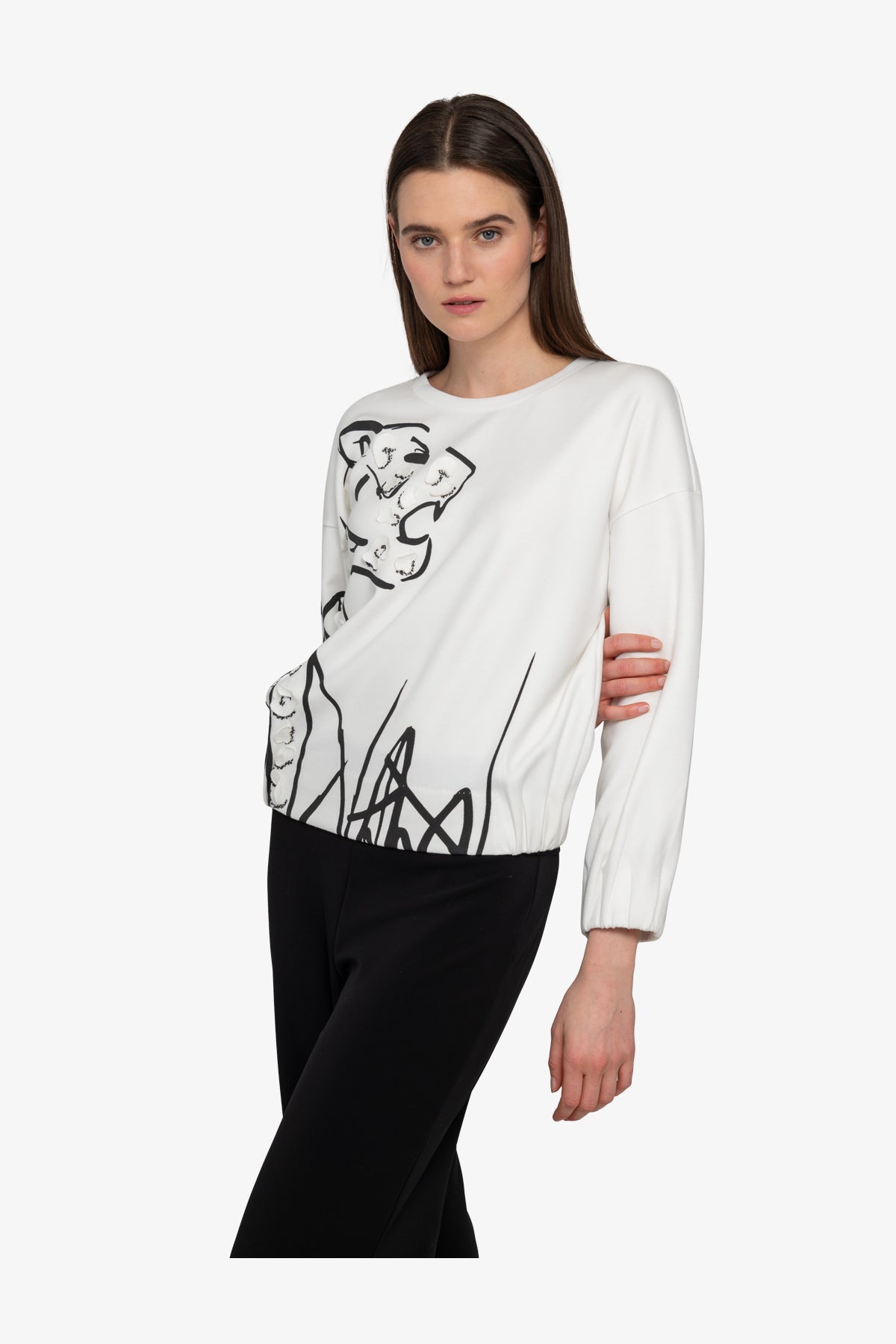 亮片貼布繡動物圖案休閒衛衣