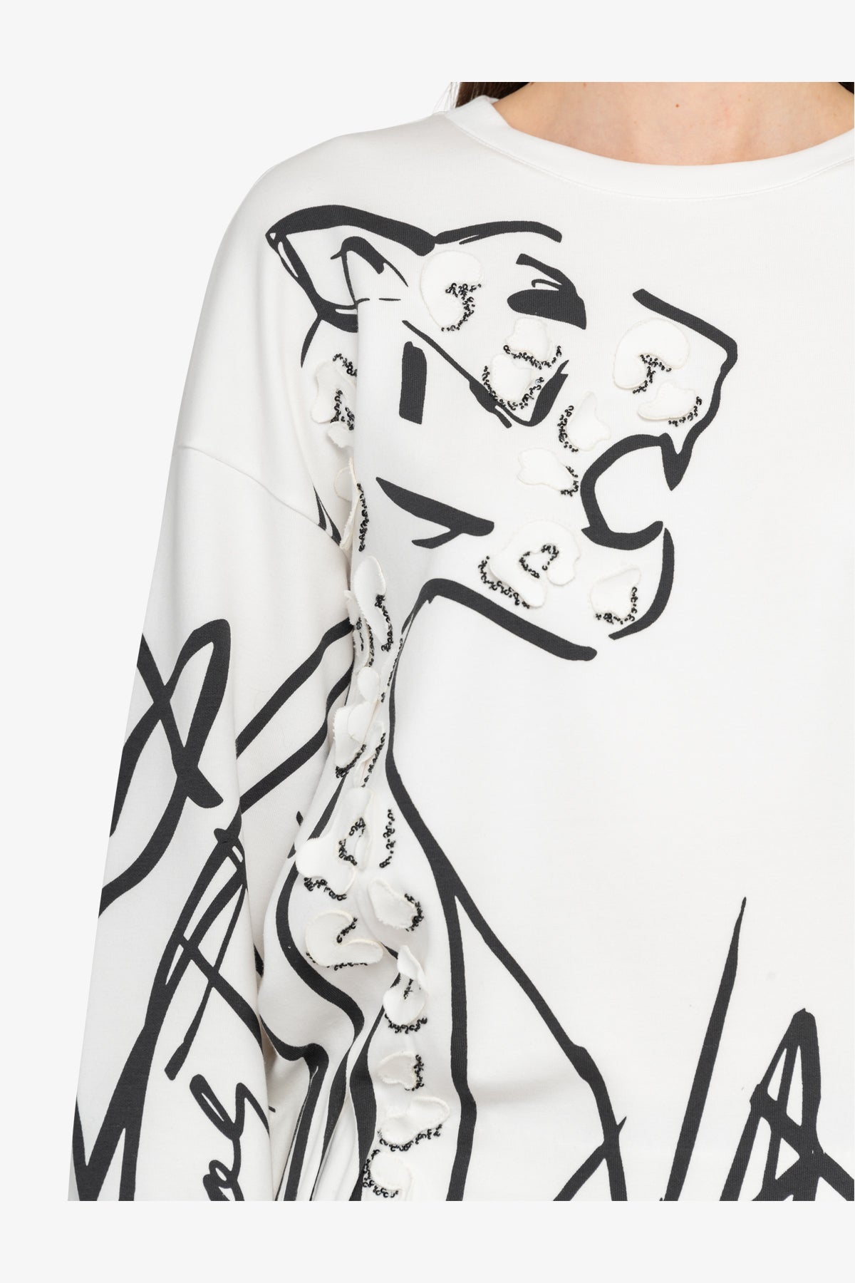 亮片貼布繡動物圖案休閒衛衣