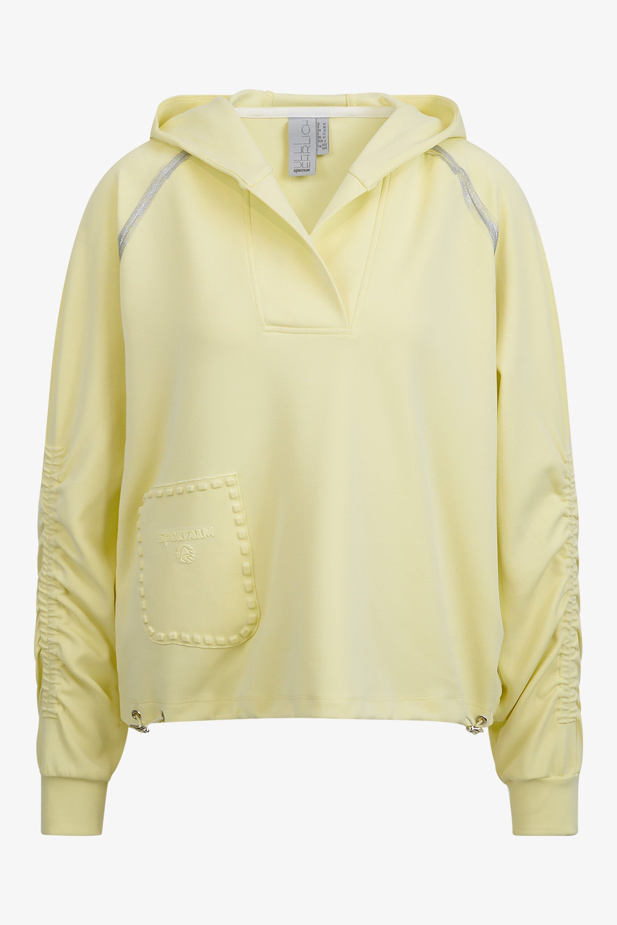 缩褶衣袖连帽休闲上衣