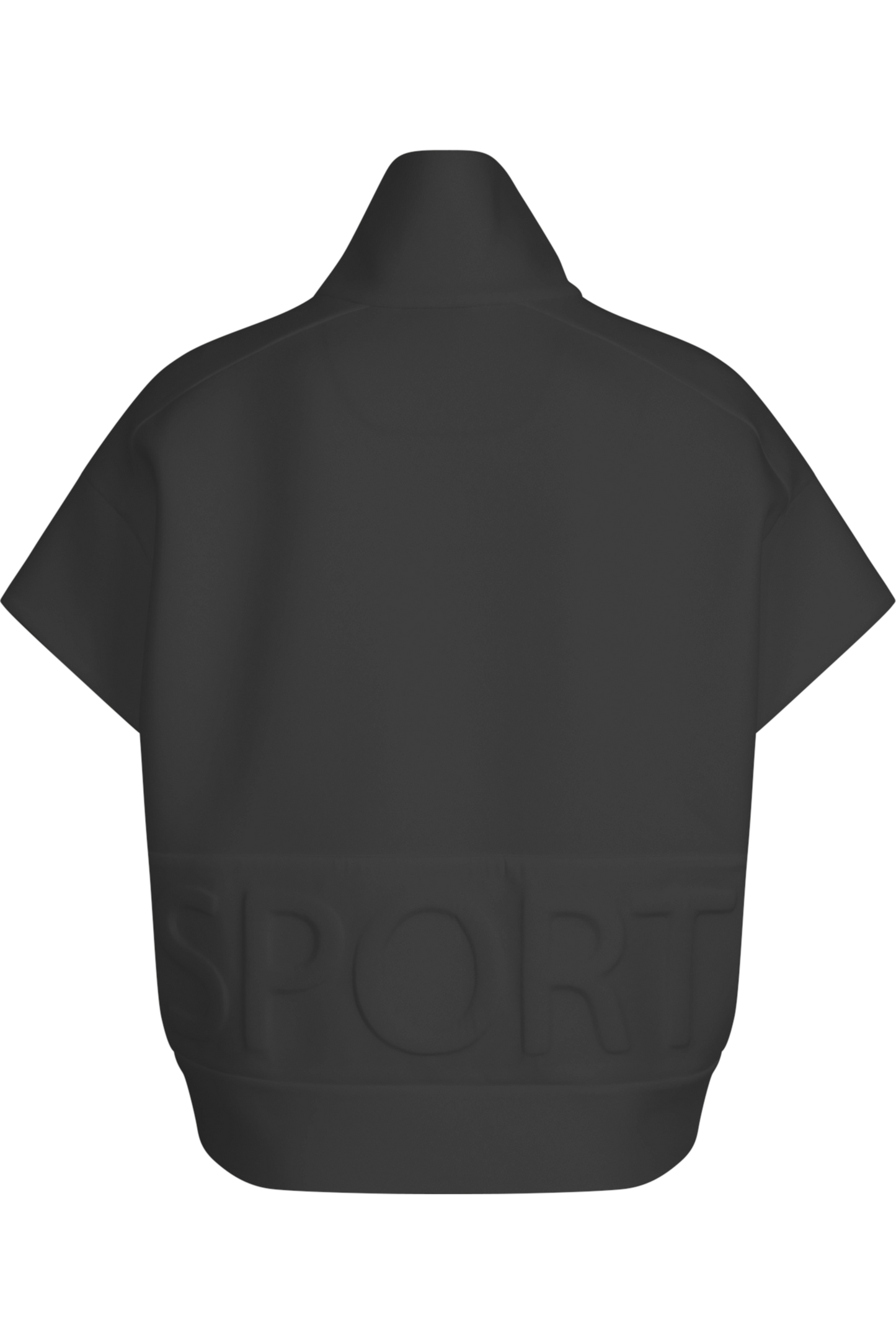 落肩袖立领拉链马甲