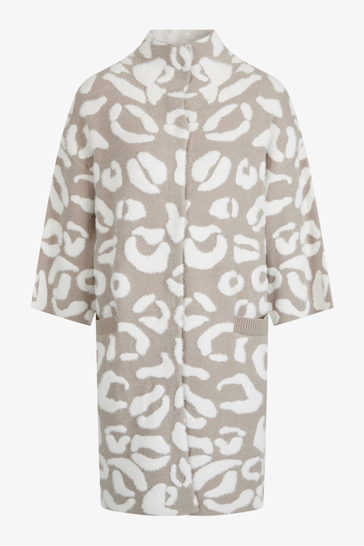 Knitted Coat with Stand-up Collar