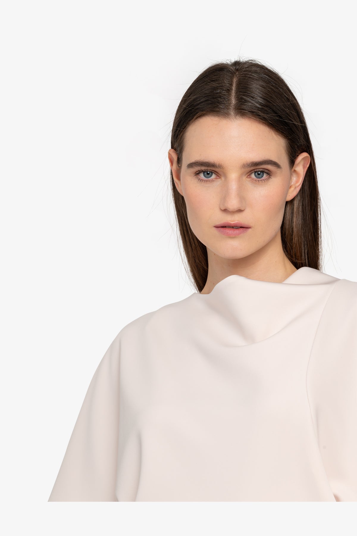 Blouse with Stand-up Collar