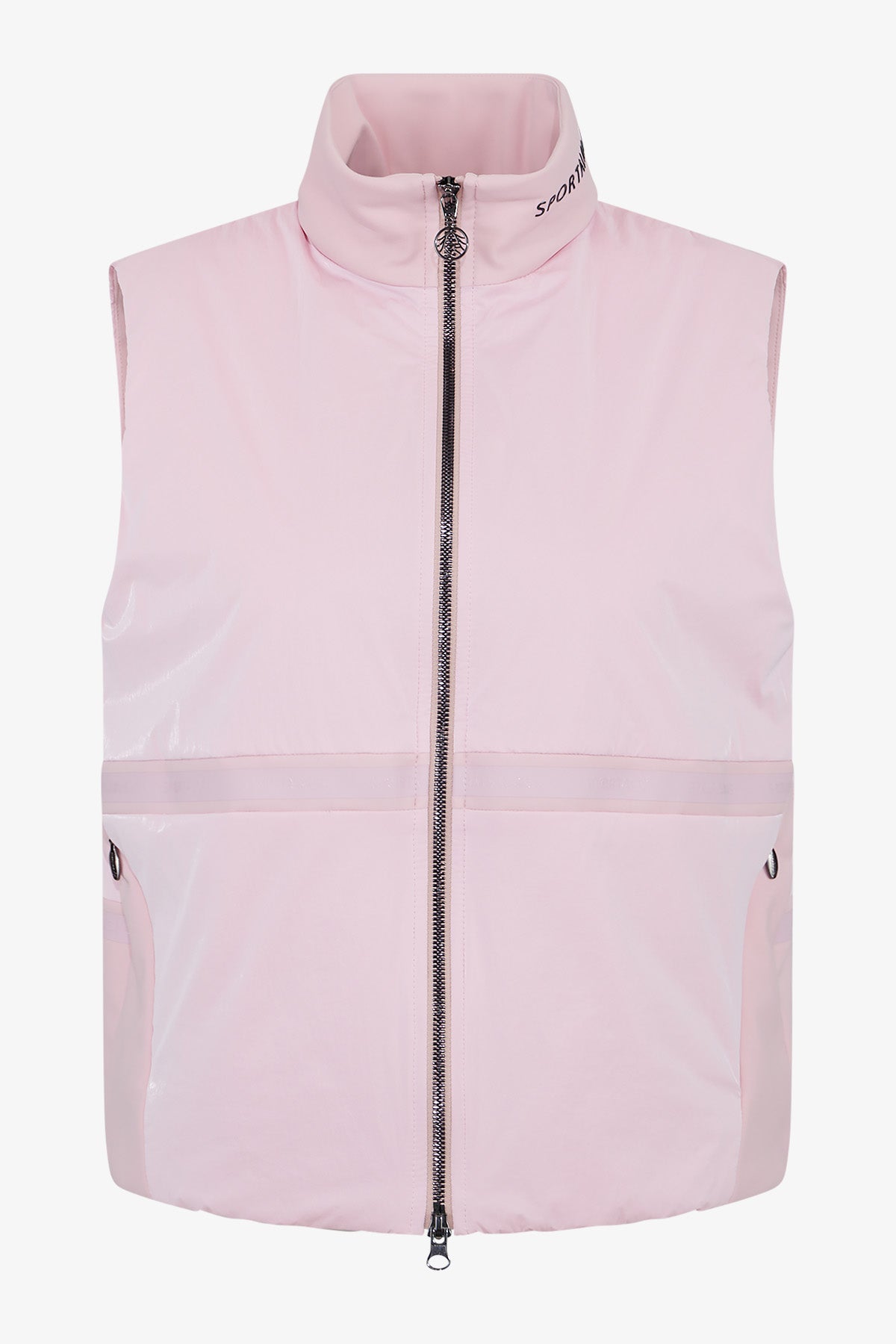 Logo印字立领拉链马甲