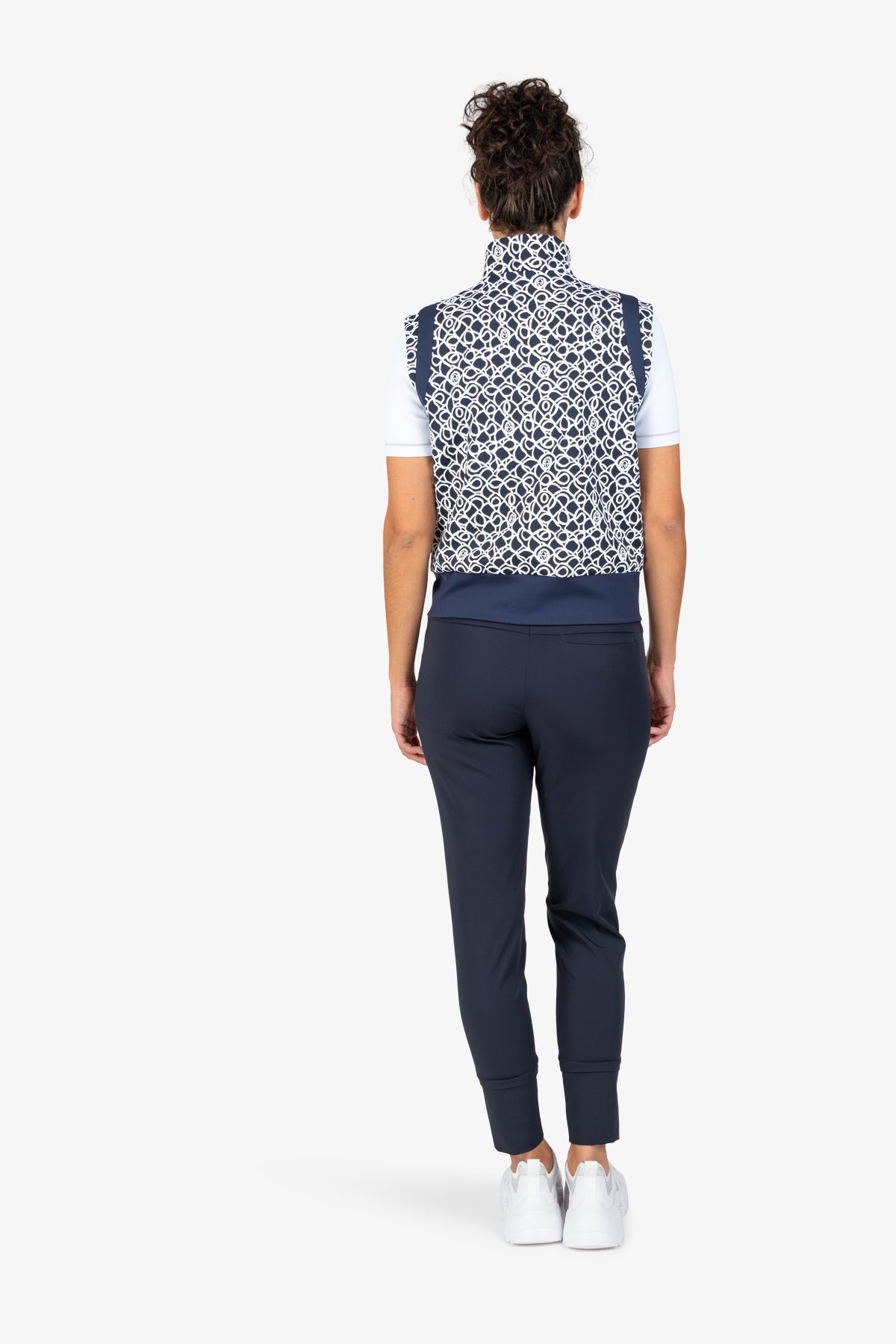 撞色飾邊LOGO印花拉鏈馬甲