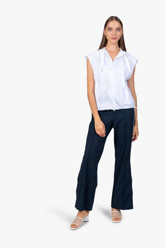 連帽抽繩印花馬甲