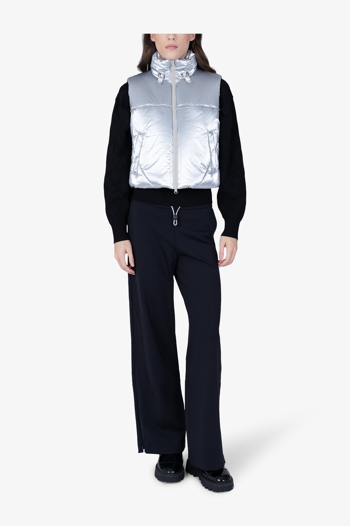 Cropped Waistcoat with Rhinestone Band