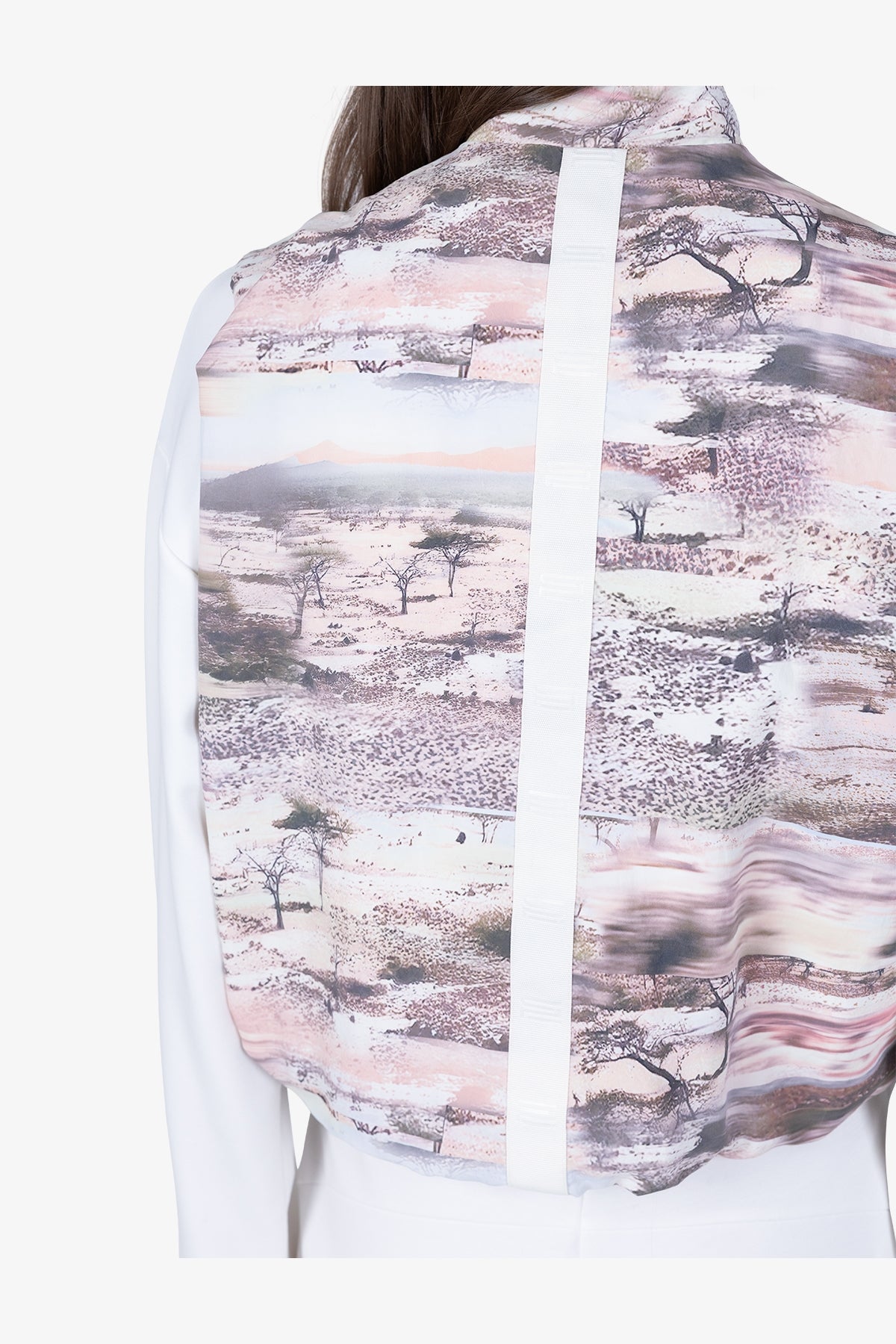 Cropped Waistcoat with Landscape Print