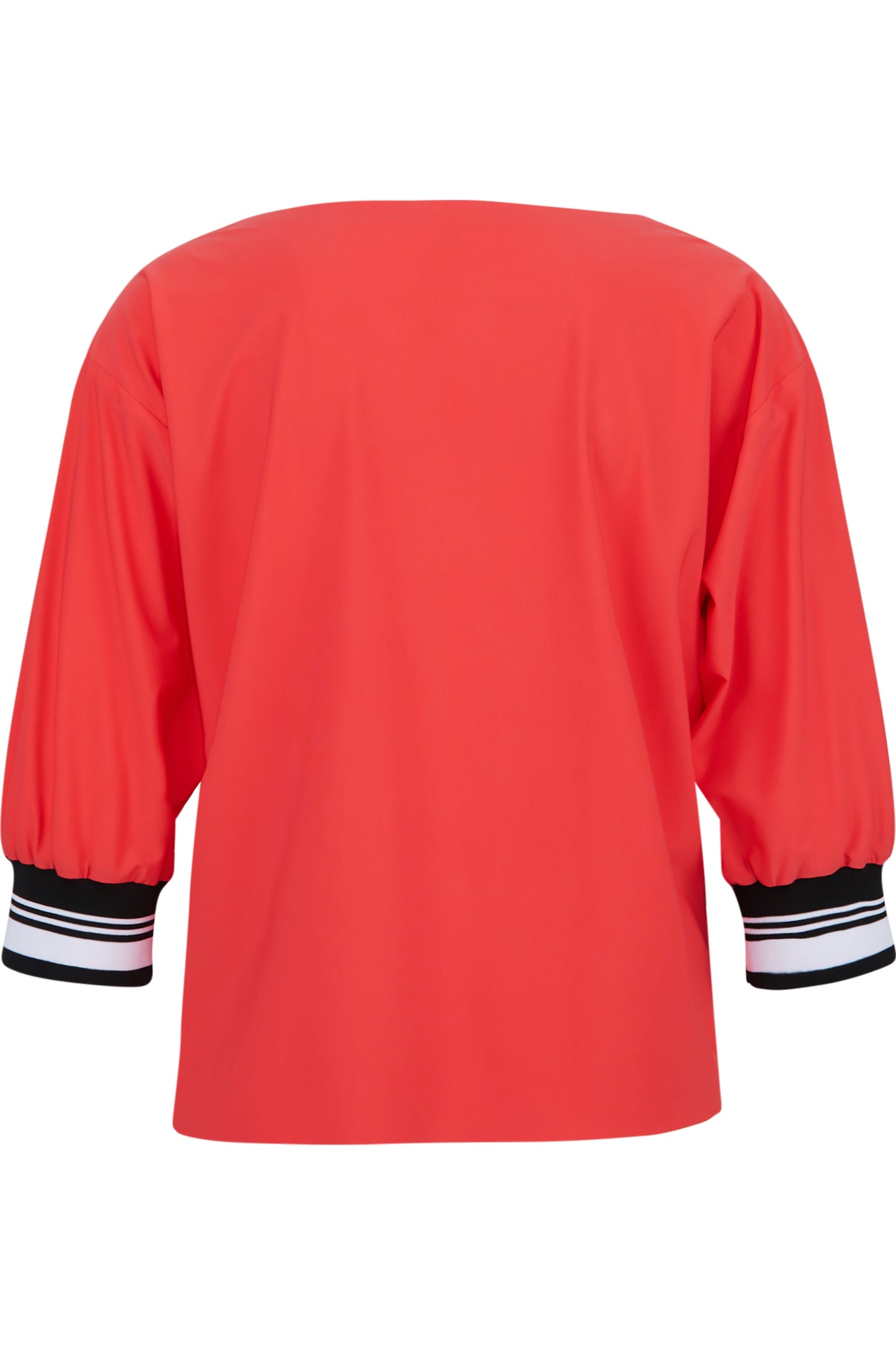 落肩袖條紋袖口圓領上衣