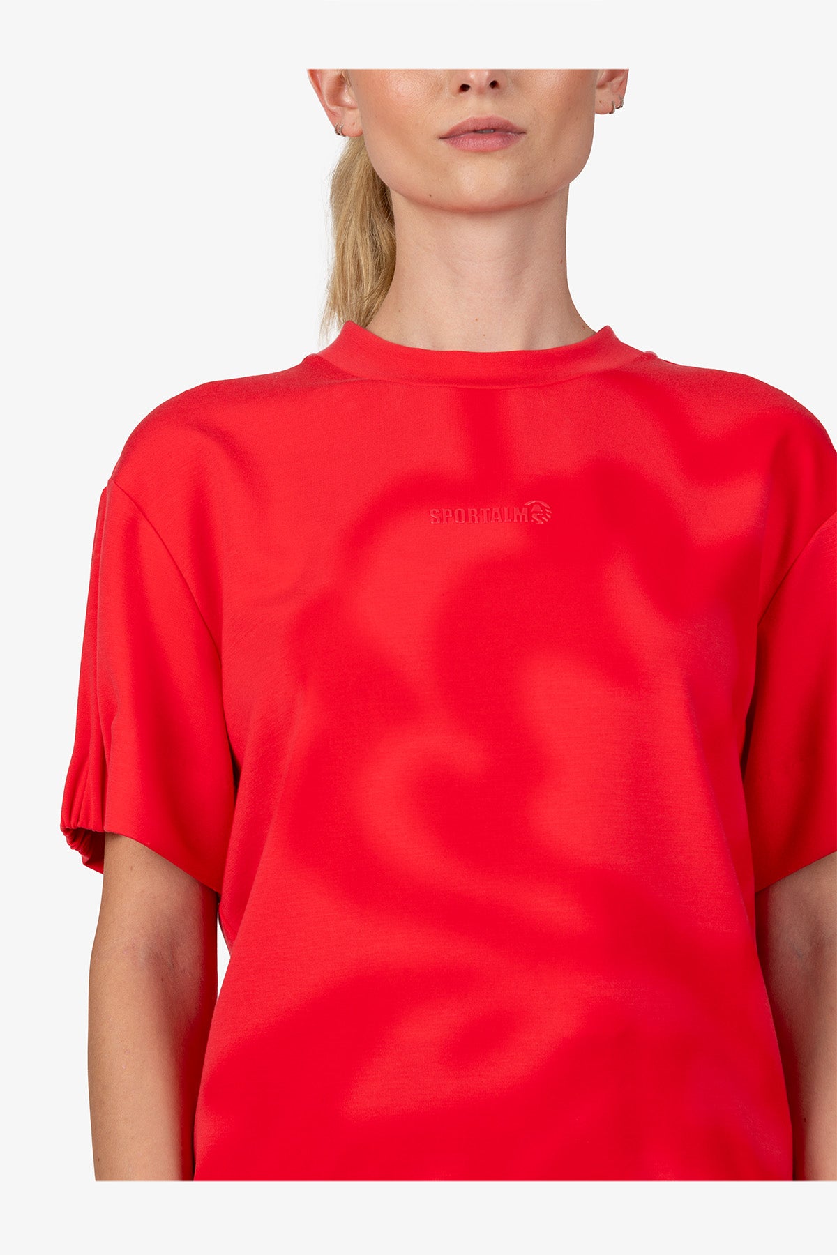 抽象花朵圖案圓領短袖T恤