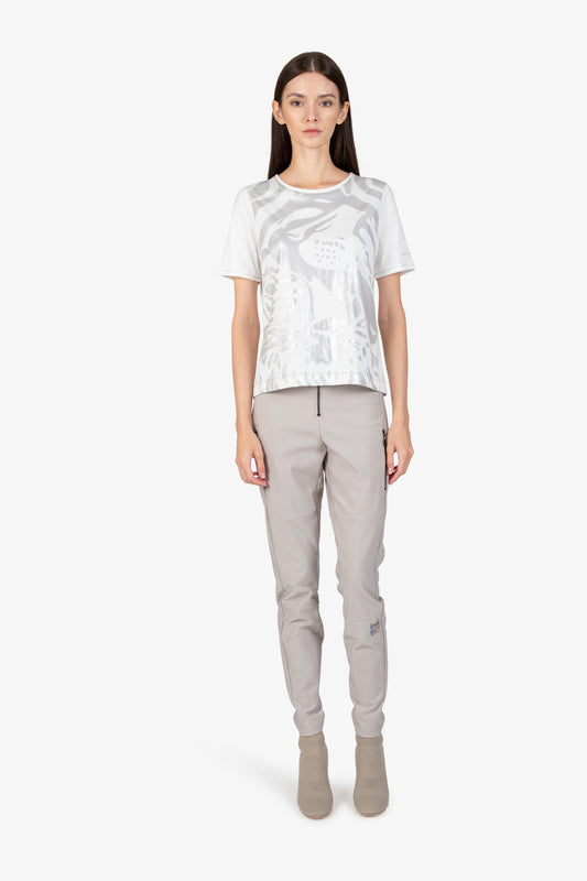 箔印圖案圓領短袖T恤