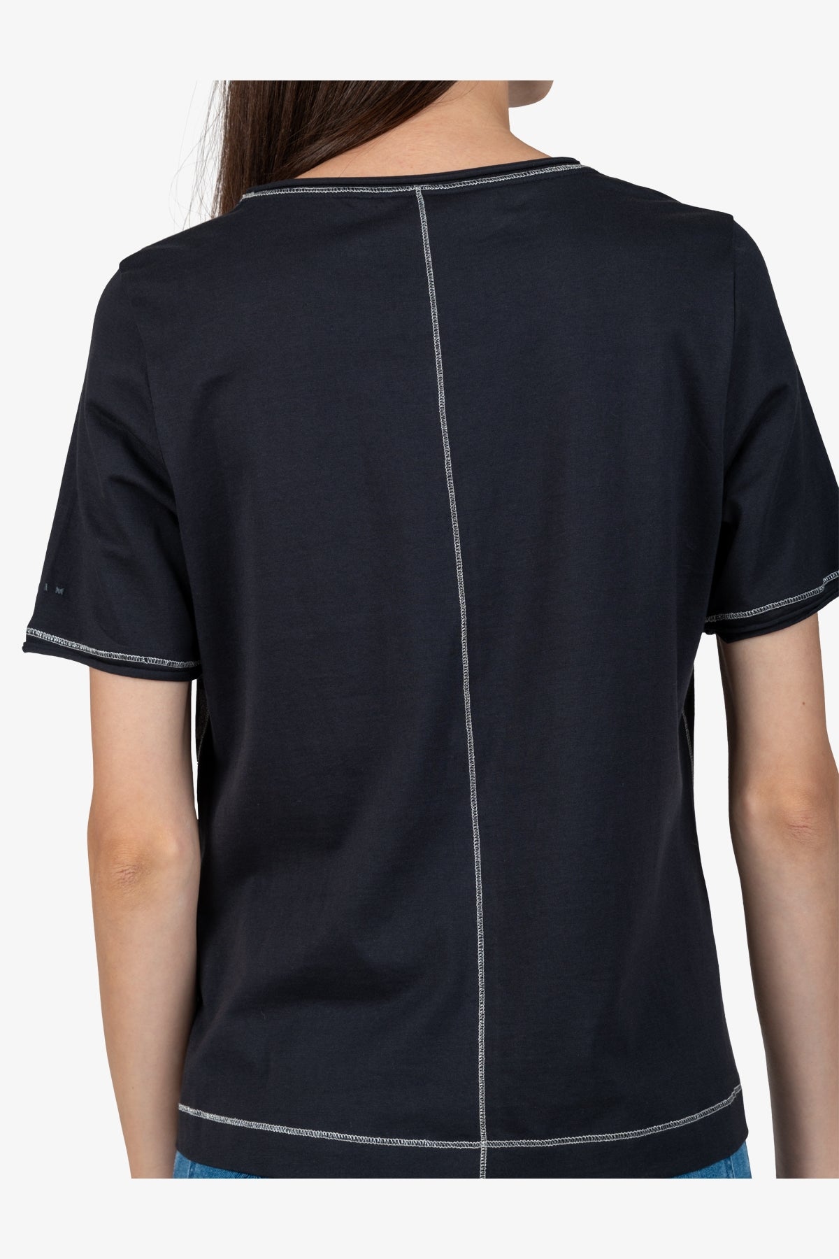 箔印圖案圓領短袖T恤