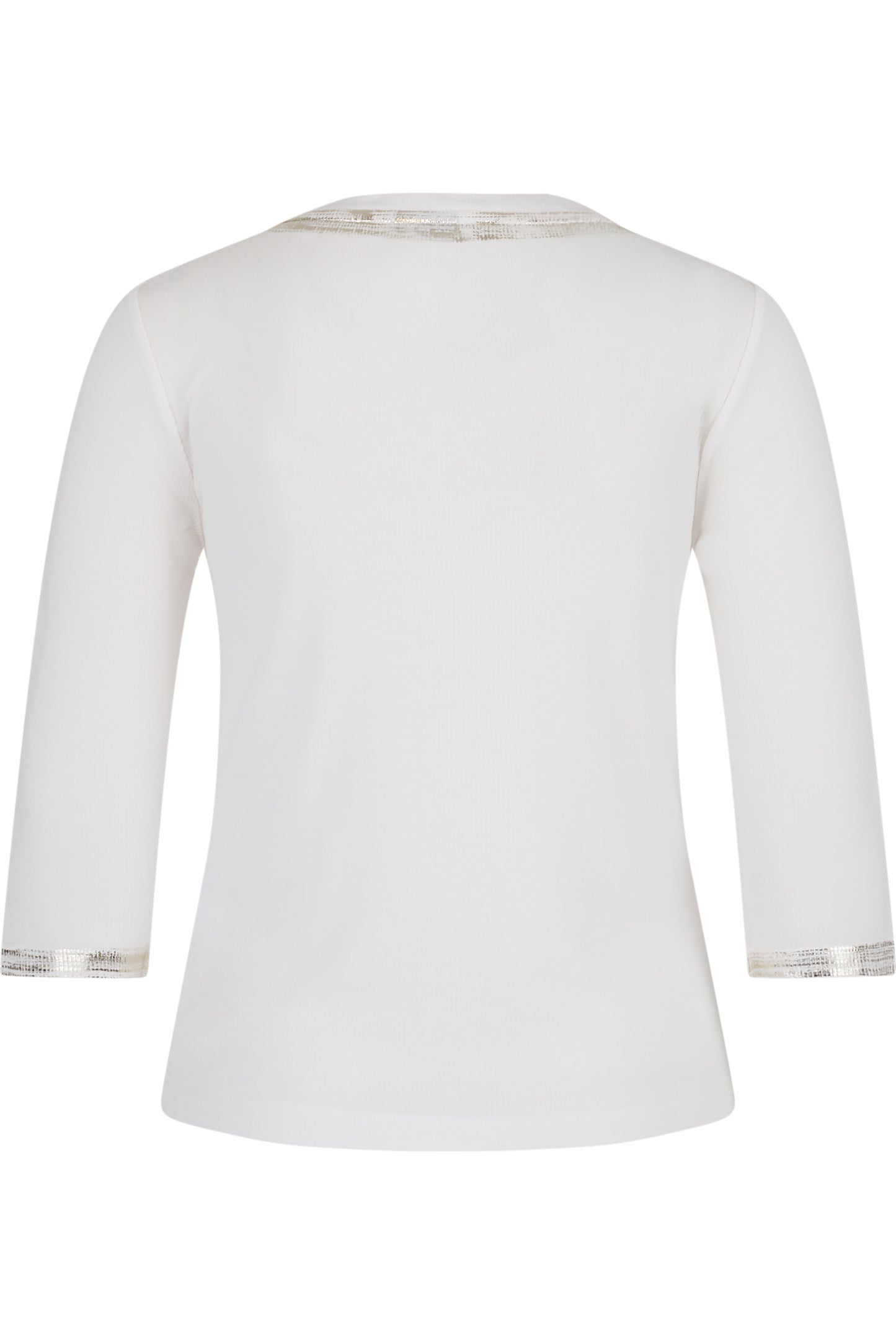 金屬色飾邊V領T恤