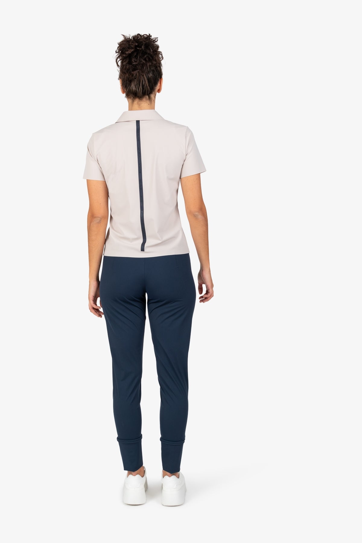 Logo提花饰边撞色翻领Polo恤