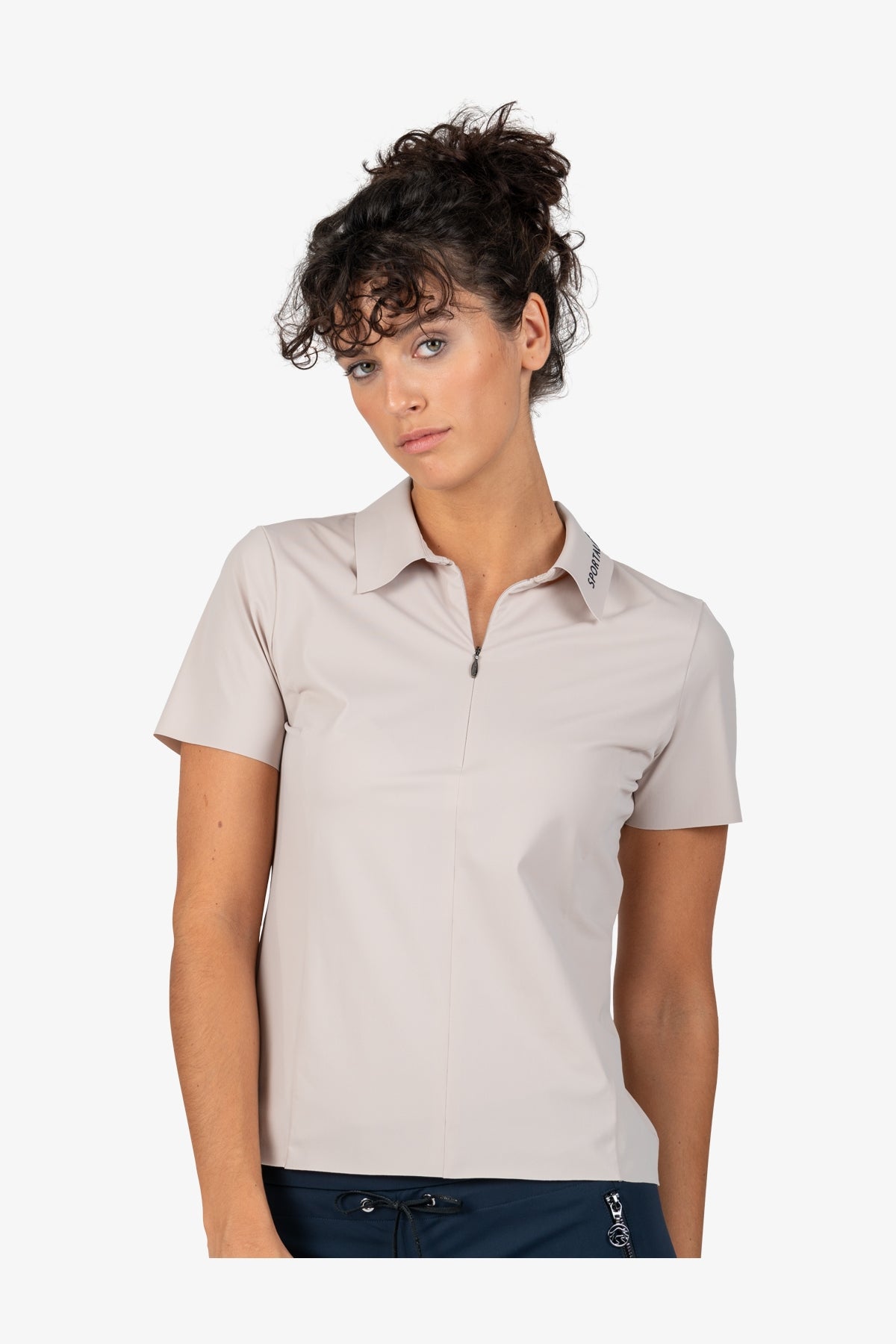 Logo提花饰边撞色翻领Polo恤