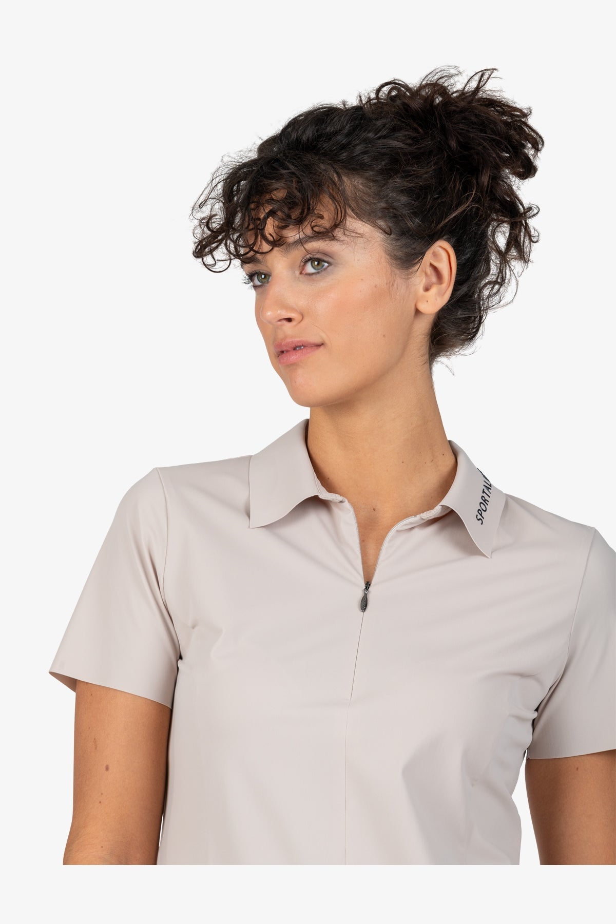 Logo提花饰边撞色翻领Polo恤