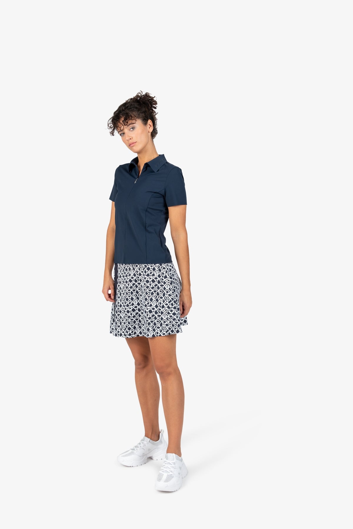 Logo提花饰边撞色翻领Polo恤