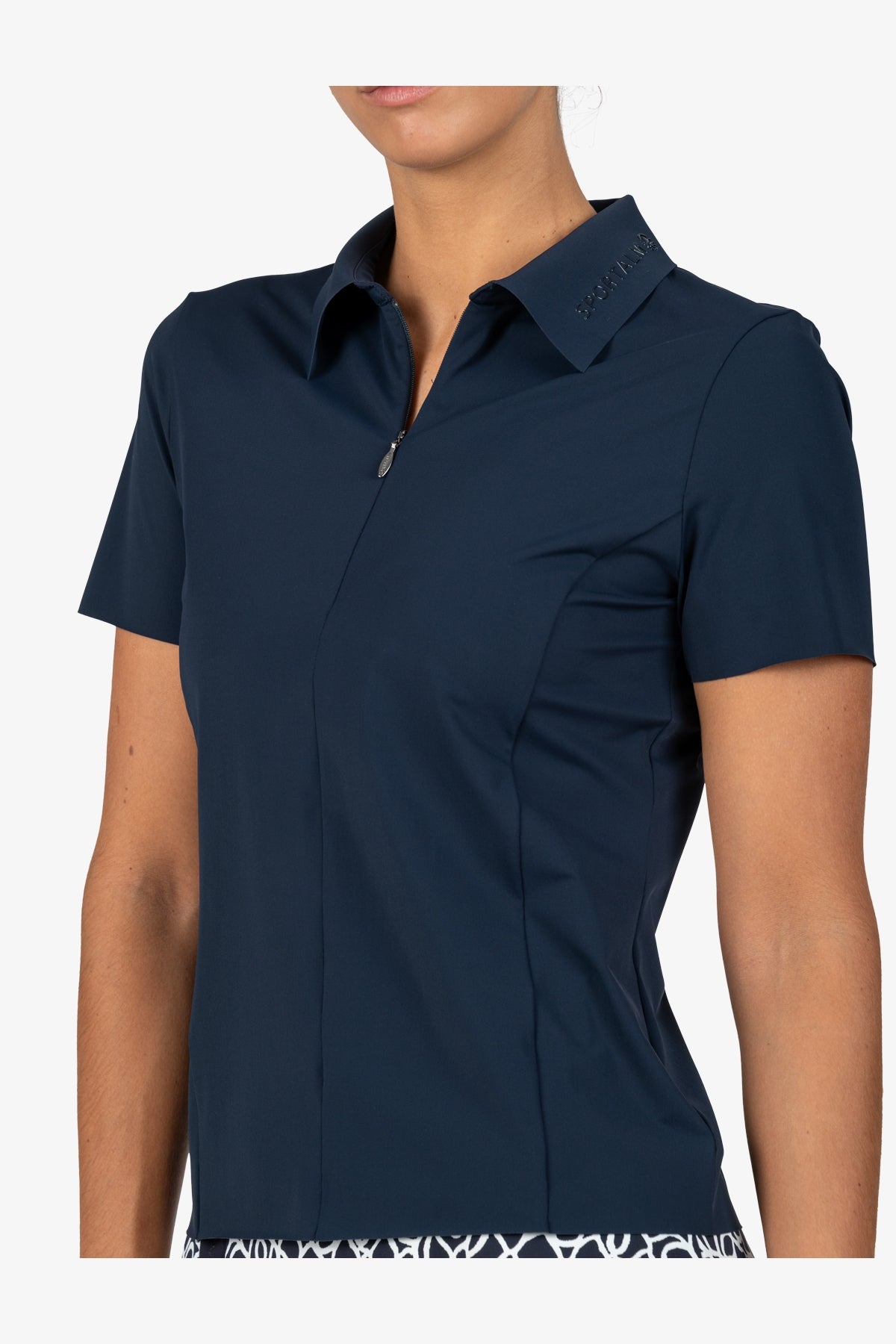 Logo提花饰边撞色翻领Polo恤