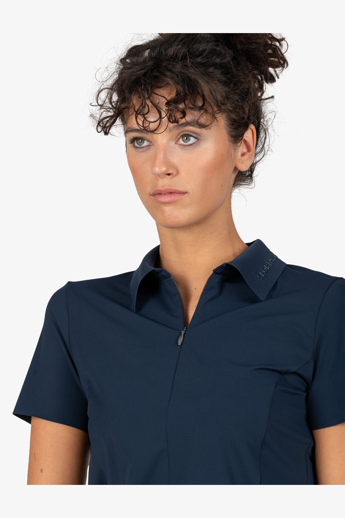 Logo提花饰边撞色翻领Polo恤