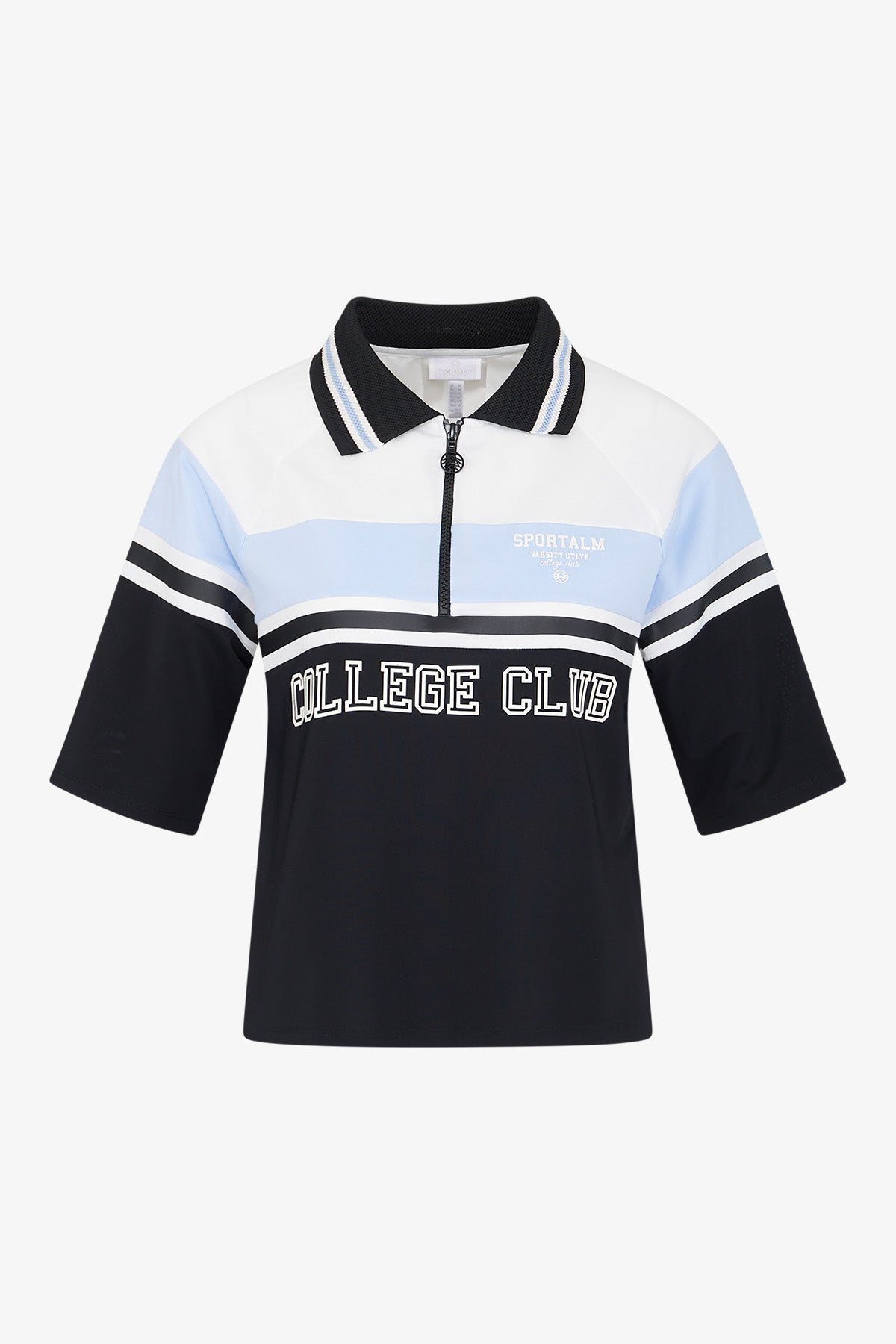 撞色条纹印字Polo恤