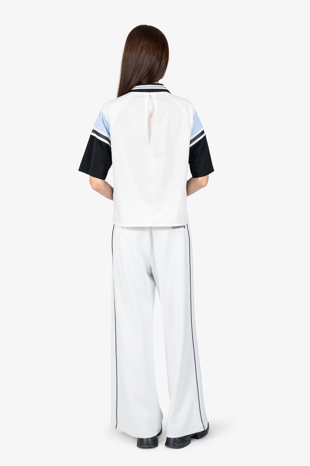 撞色条纹印字Polo恤