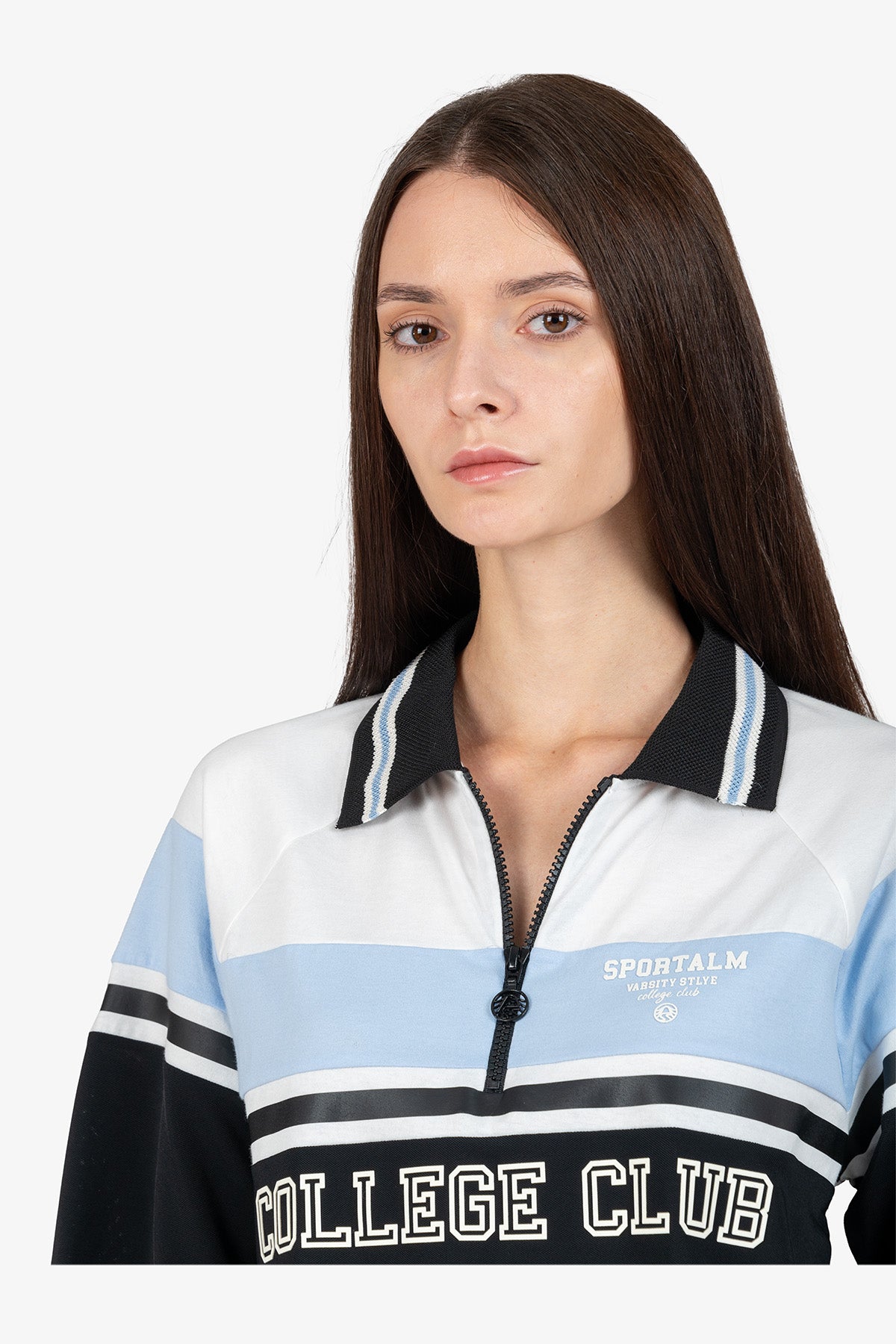 撞色条纹印字Polo恤