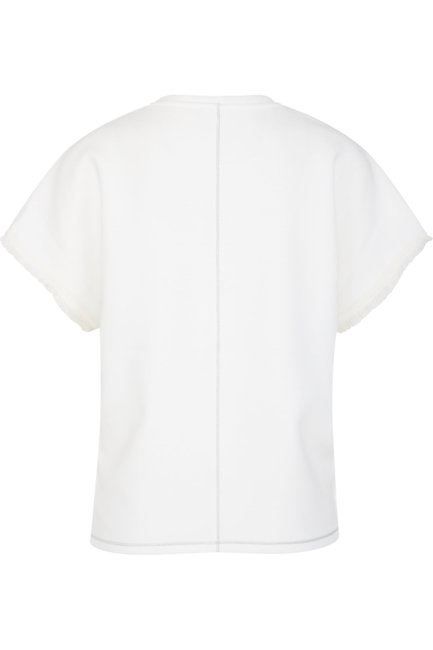 流蘇飾邊V領短袖T恤