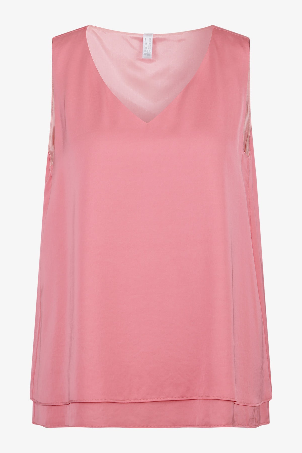 V领双层无袖上衣