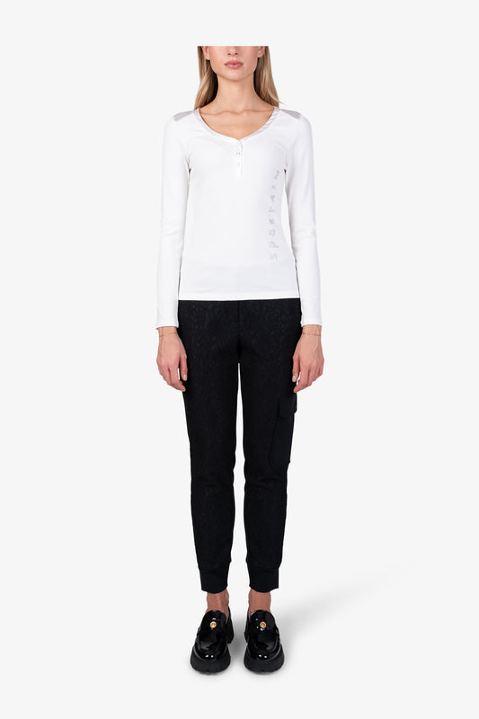 Long-sleeved Shirt with Shimmering Details