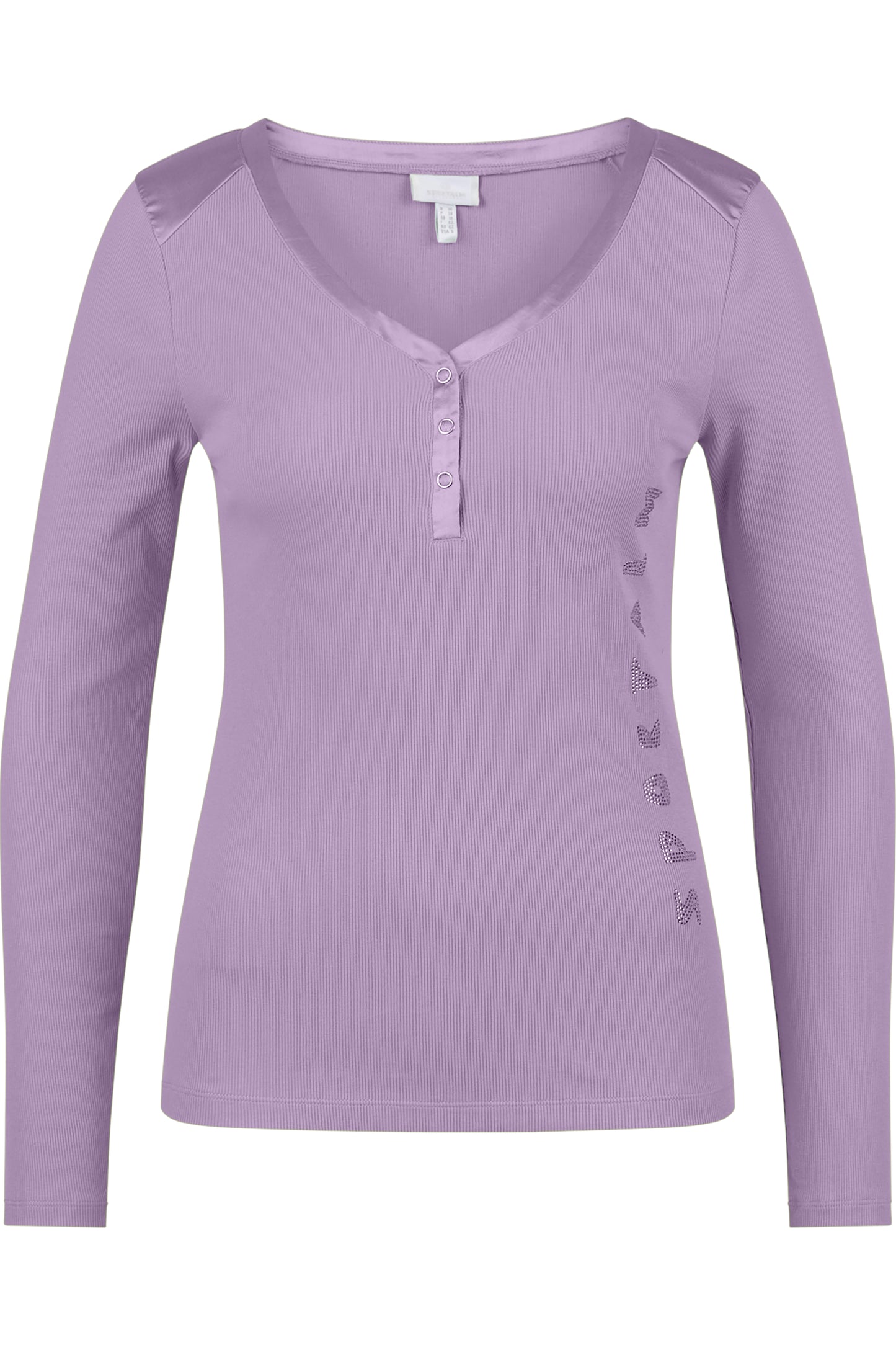 水钻Logo长袖V领T恤