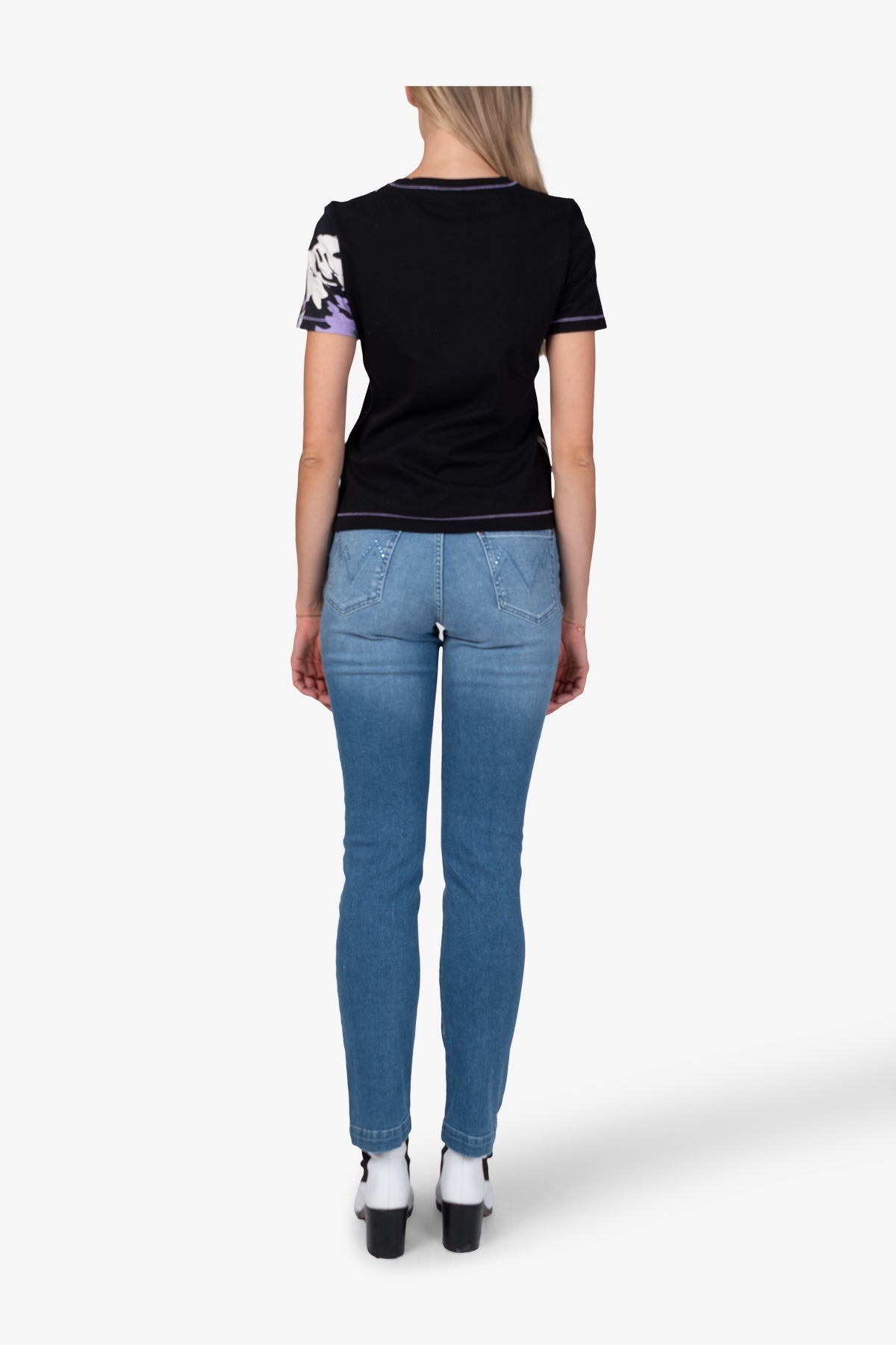 亮片珠飾花朵圖案T恤