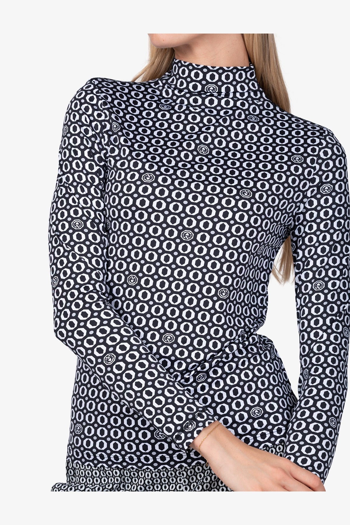 幾何圖形印花高領上衣