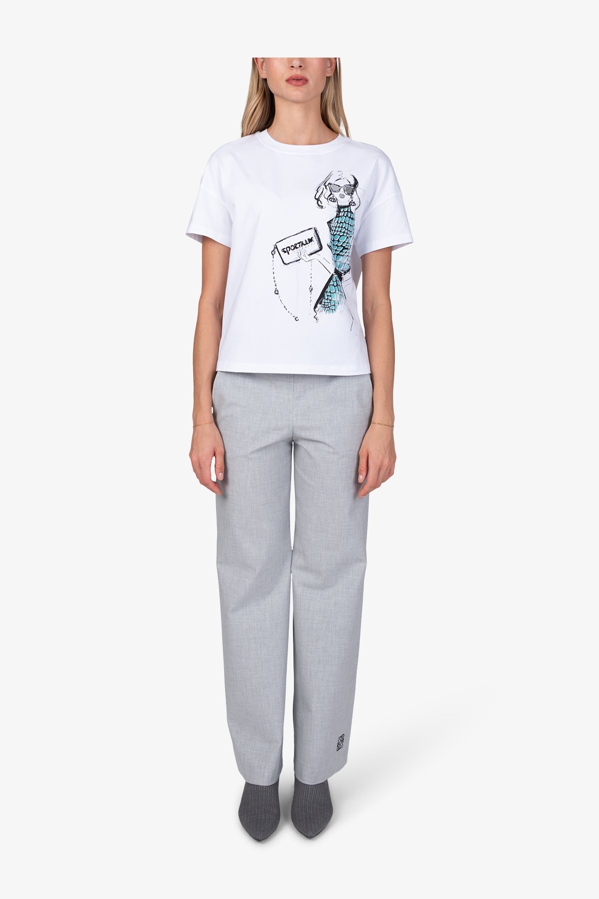 插畫圖案圓領T恤