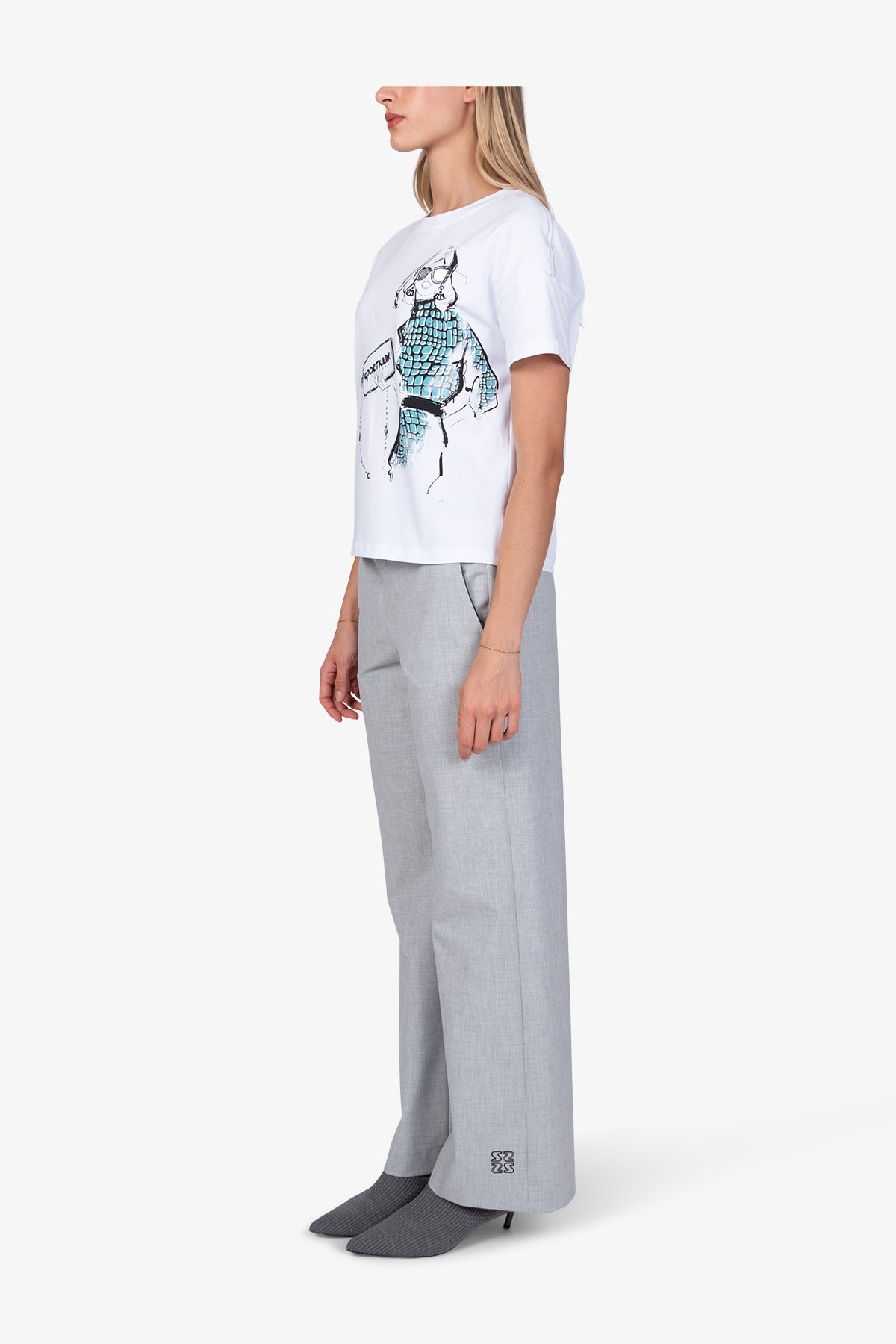 插畫圖案圓領T恤