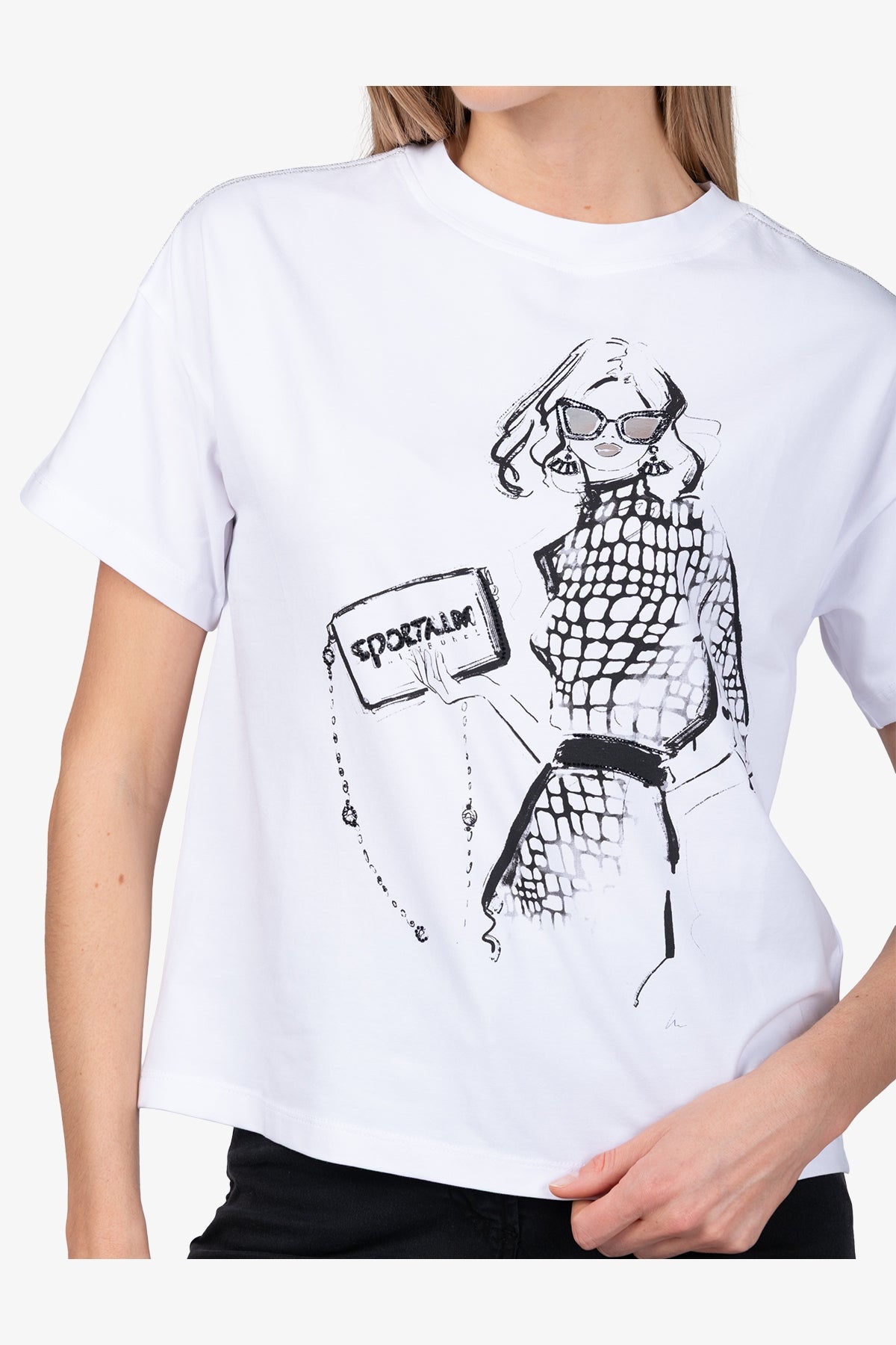 插畫圖案圓領T恤