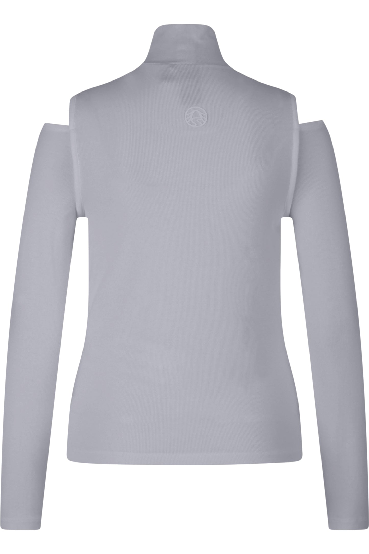 肩部鏤空高領長袖T恤